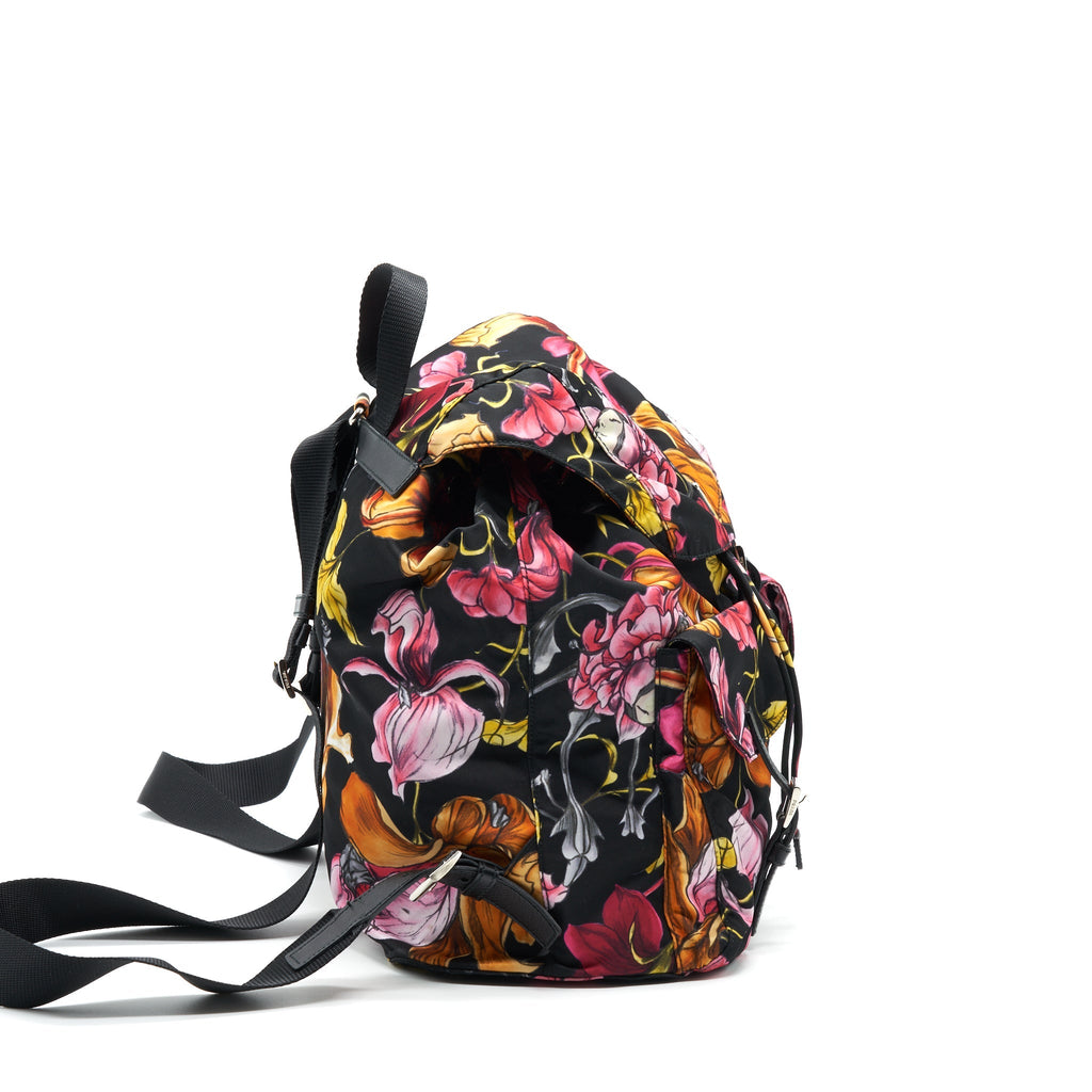 PRADA FLORAL BACKPACK MULTICOLOR