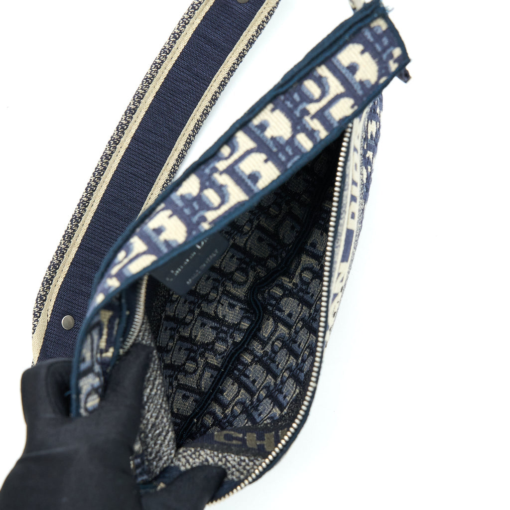 DIOR CROSSBODY MESSENGER BAG BLUE OBLIQUE CANVAS