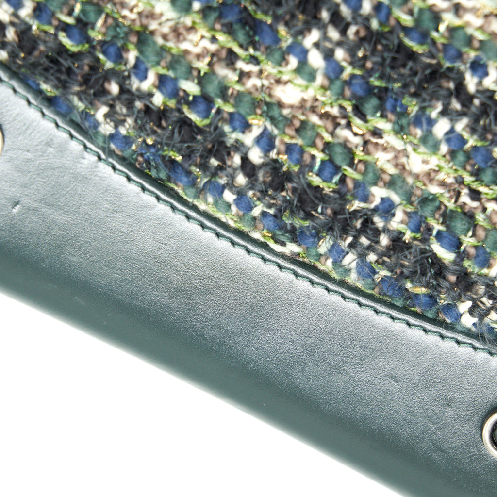 CHANEL GABRIELLE TWEED BACKPACK DARK GREEN