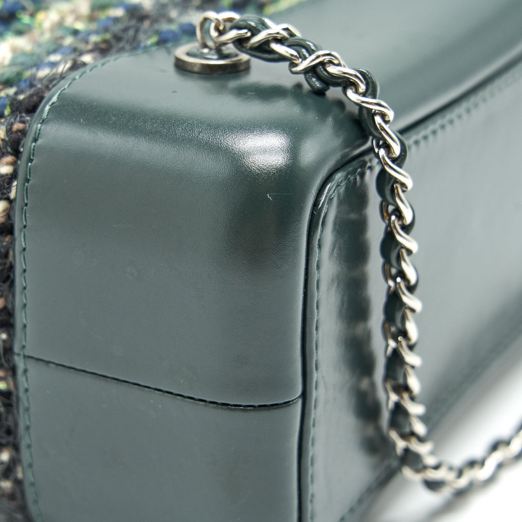 CHANEL GABRIELLE TWEED BACKPACK DARK GREEN