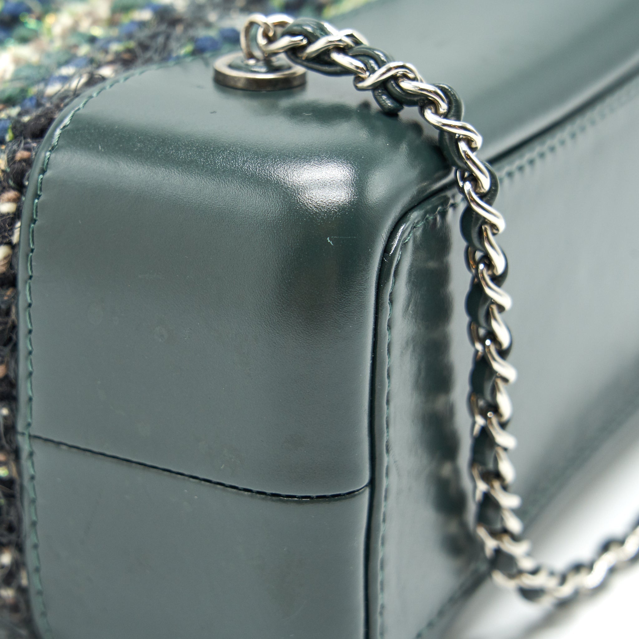 CHANEL GABRIELLE TWEED BACKPACK DARK GREEN
