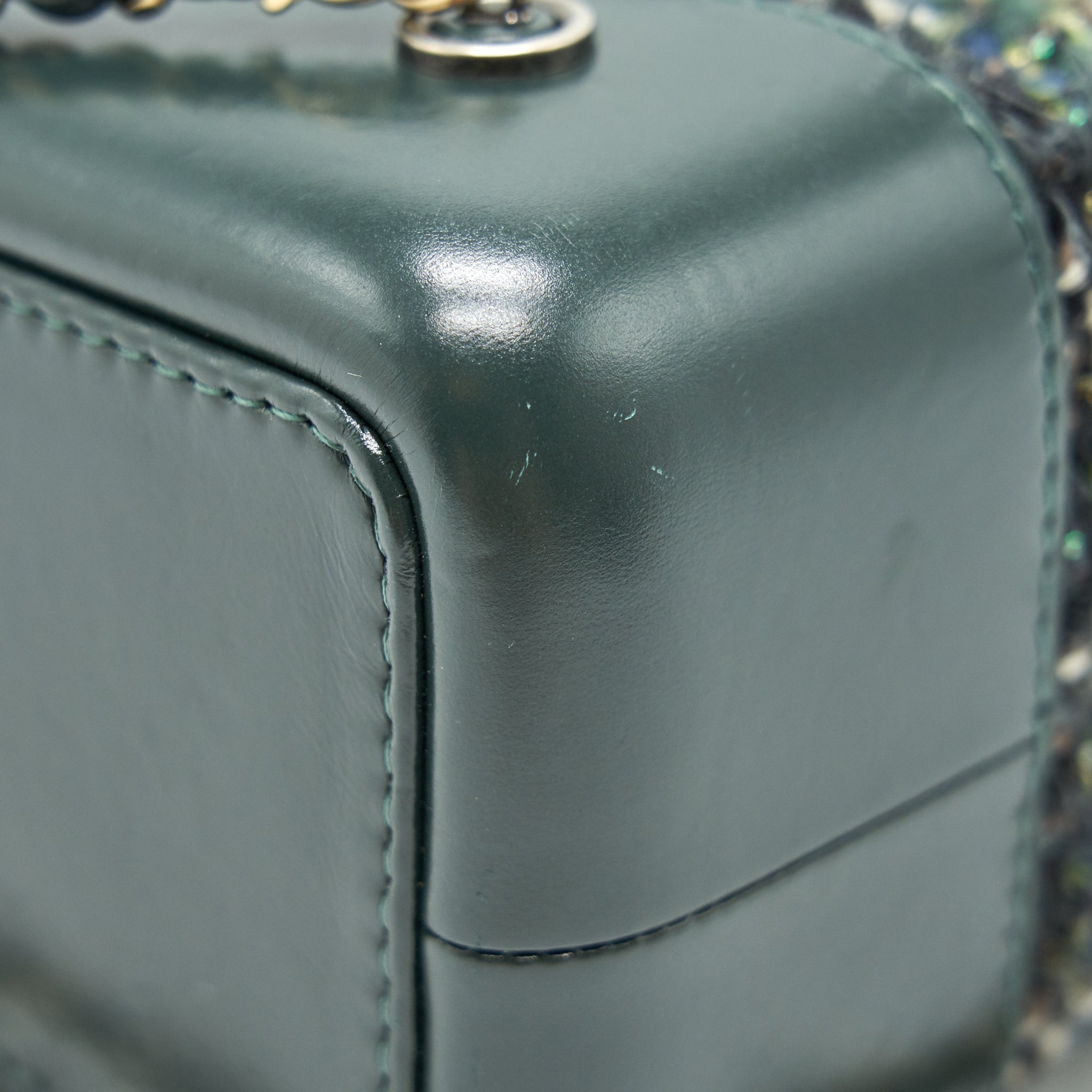 CHANEL GABRIELLE TWEED BACKPACK DARK GREEN