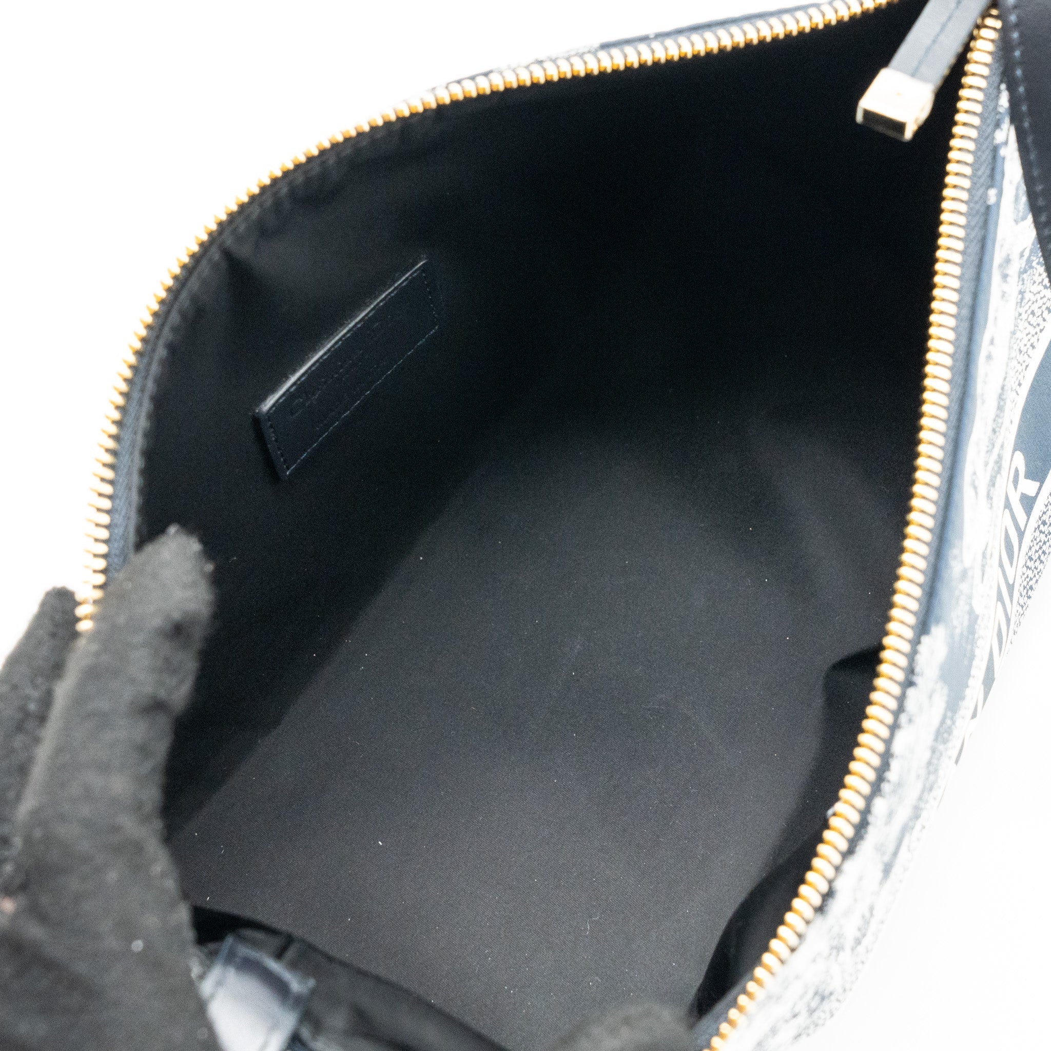 DIOR MEDIUM DIOR TRAVEL NOMAD POUCH FABRIC NAVY GHW