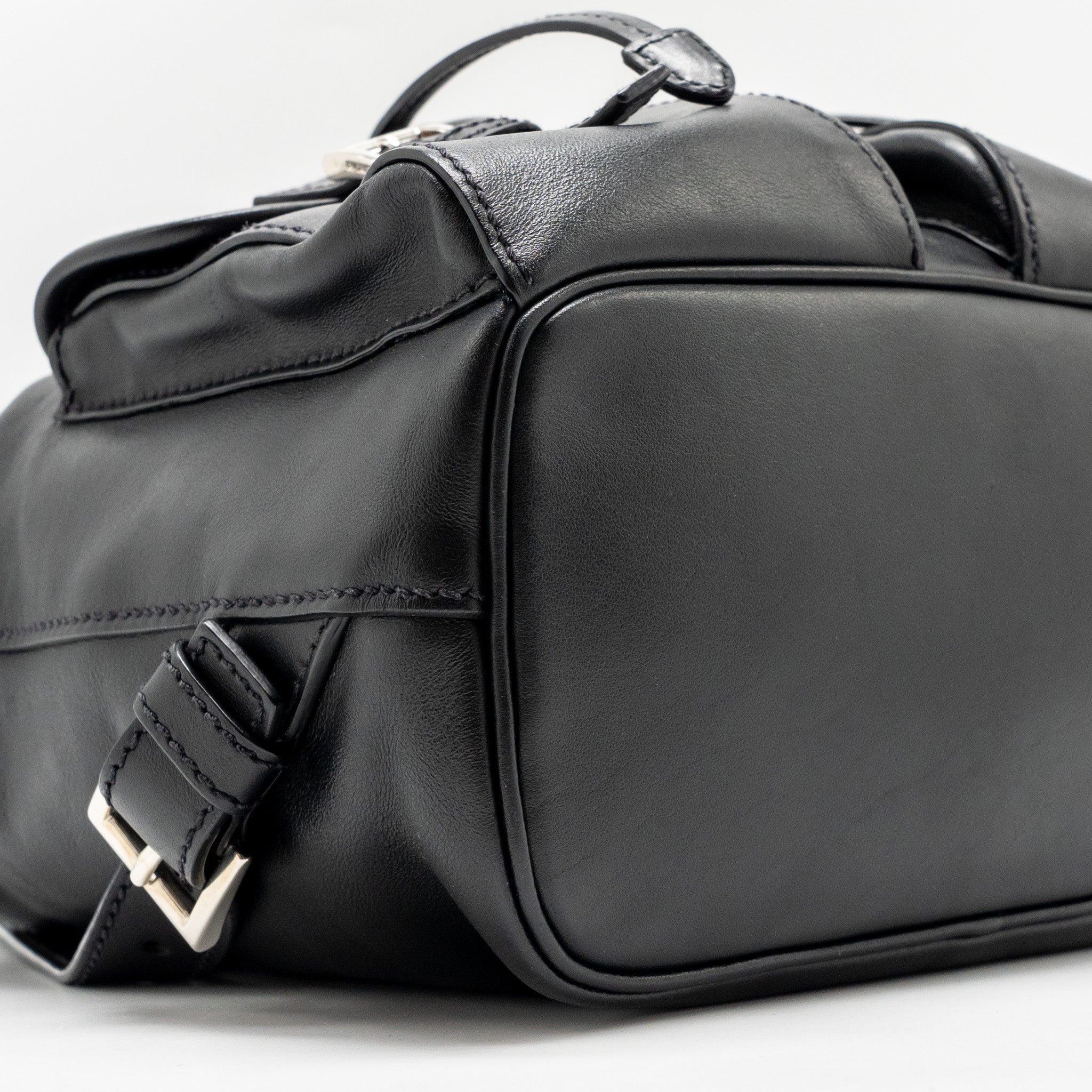 PRADA ZAINETTO BACKPACK LEATHER BLACK SHW