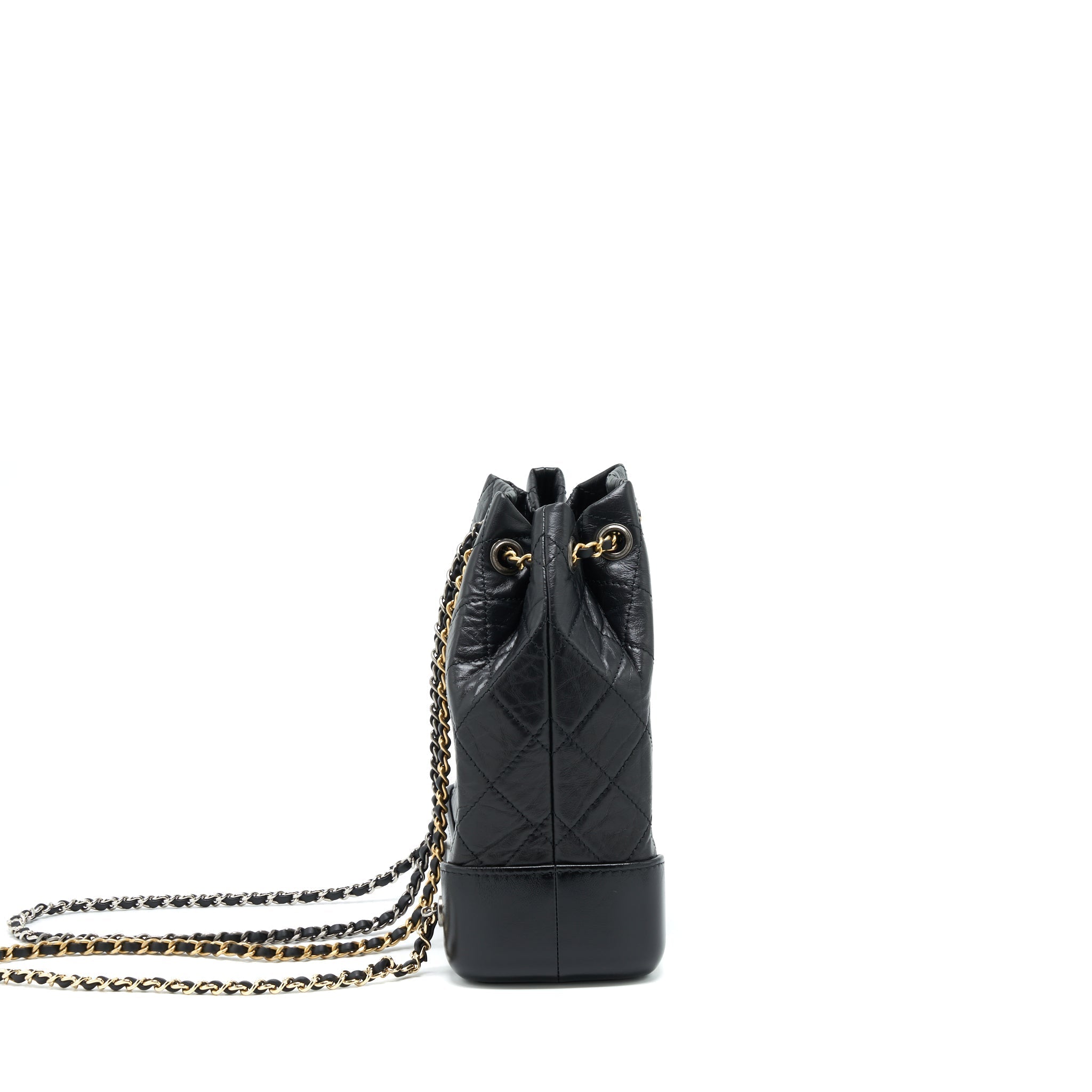 CHANEL SMALL GABRIELLE BACKPACK CALFSKIN BLACK WITH MULTICOLOUR HARDWARE (MICROCHIP)