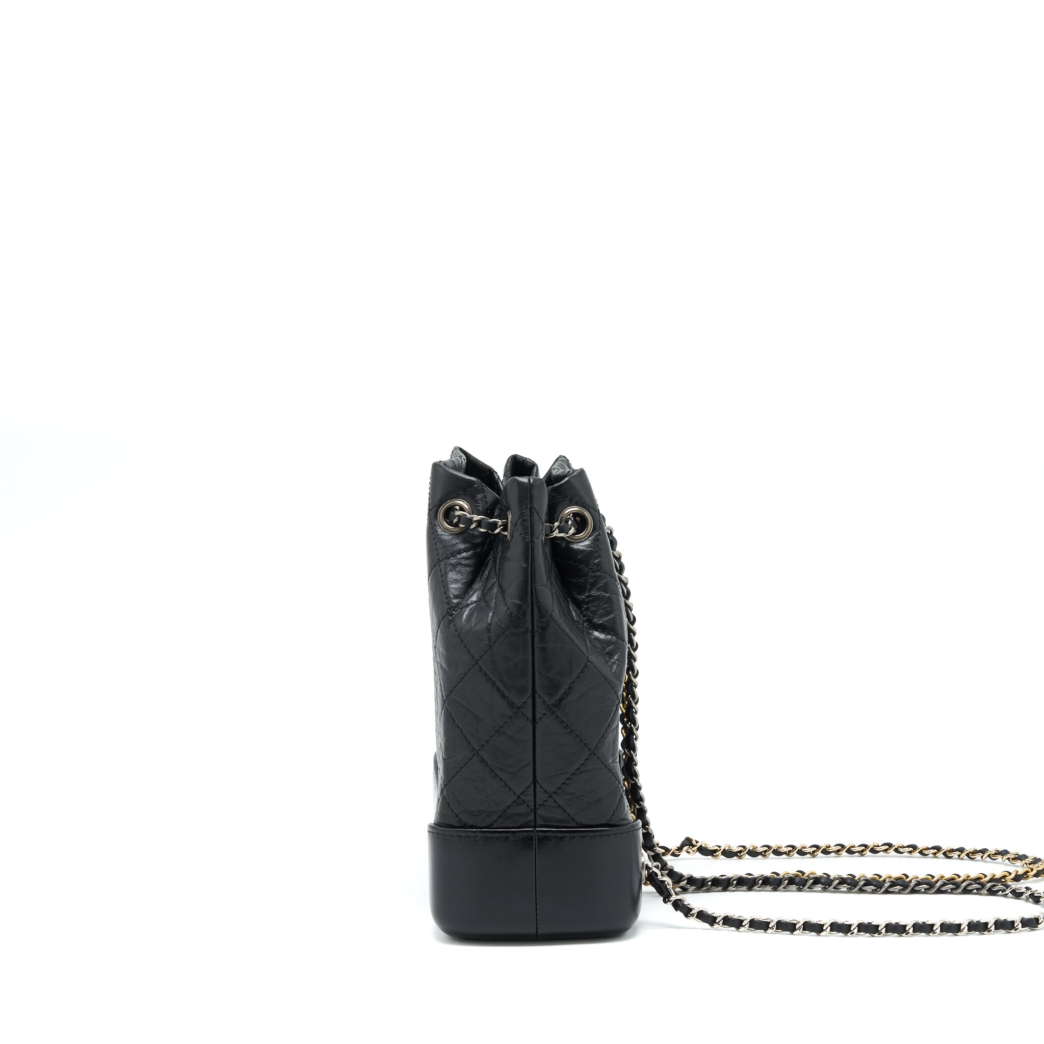CHANEL SMALL GABRIELLE BACKPACK CALFSKIN BLACK WITH MULTICOLOUR HARDWARE (MICROCHIP)