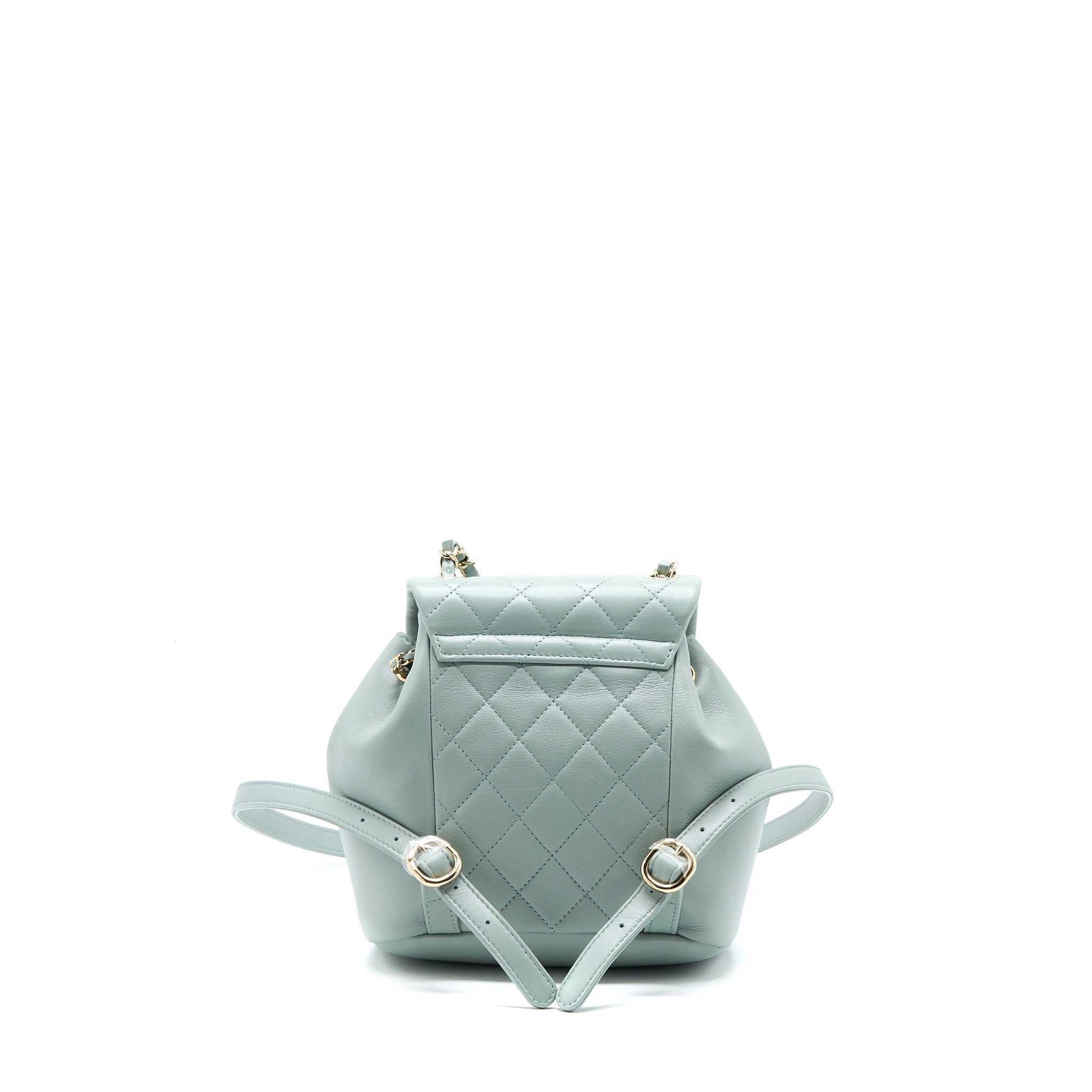CHANEL 23C DUMA MINI BACKPACK CALFSKIN LIGHT GREY LGHW (MICROCHIP)