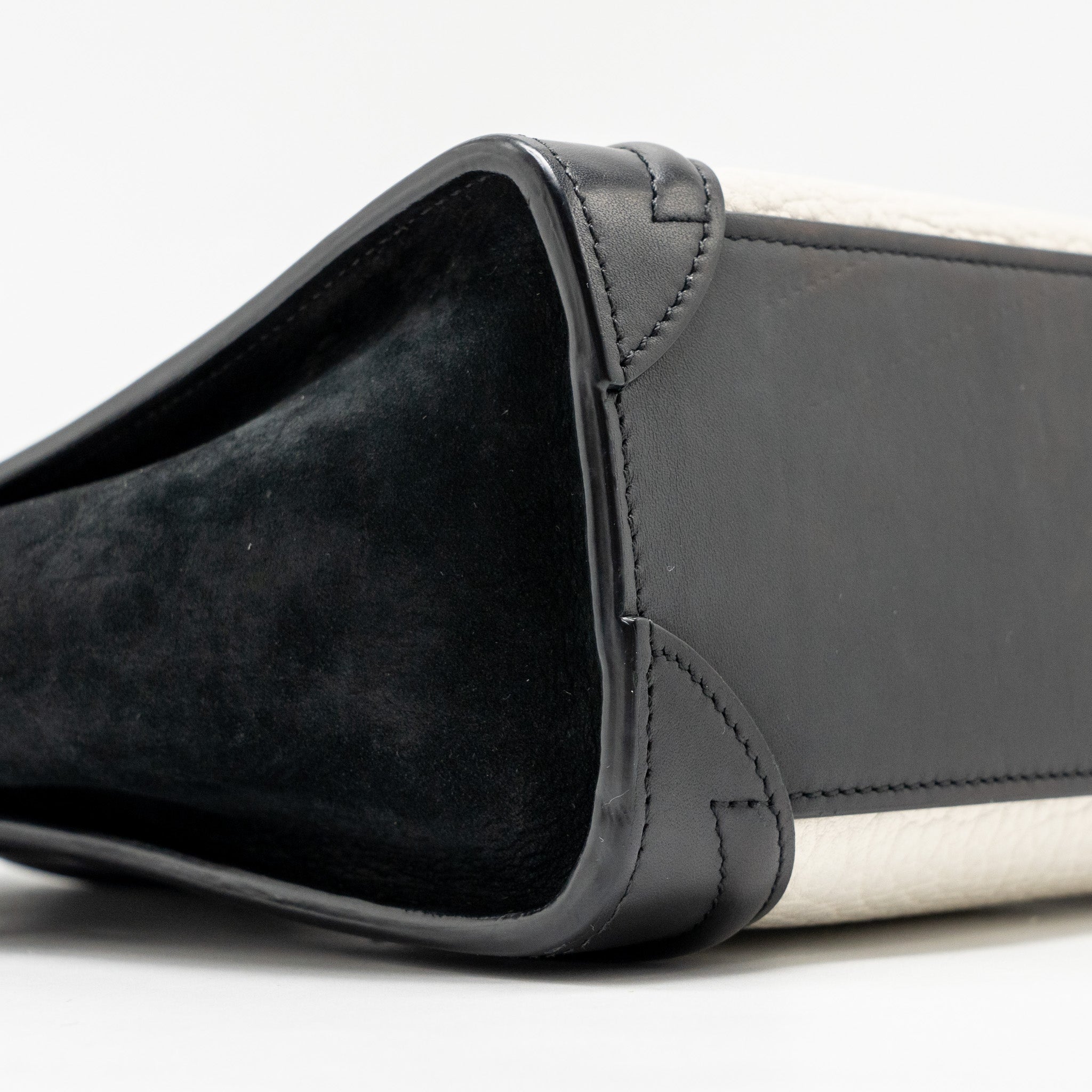 CELINE NANO LUGGAGE BAG CALFSKIN BLACK / WHITE GHW
