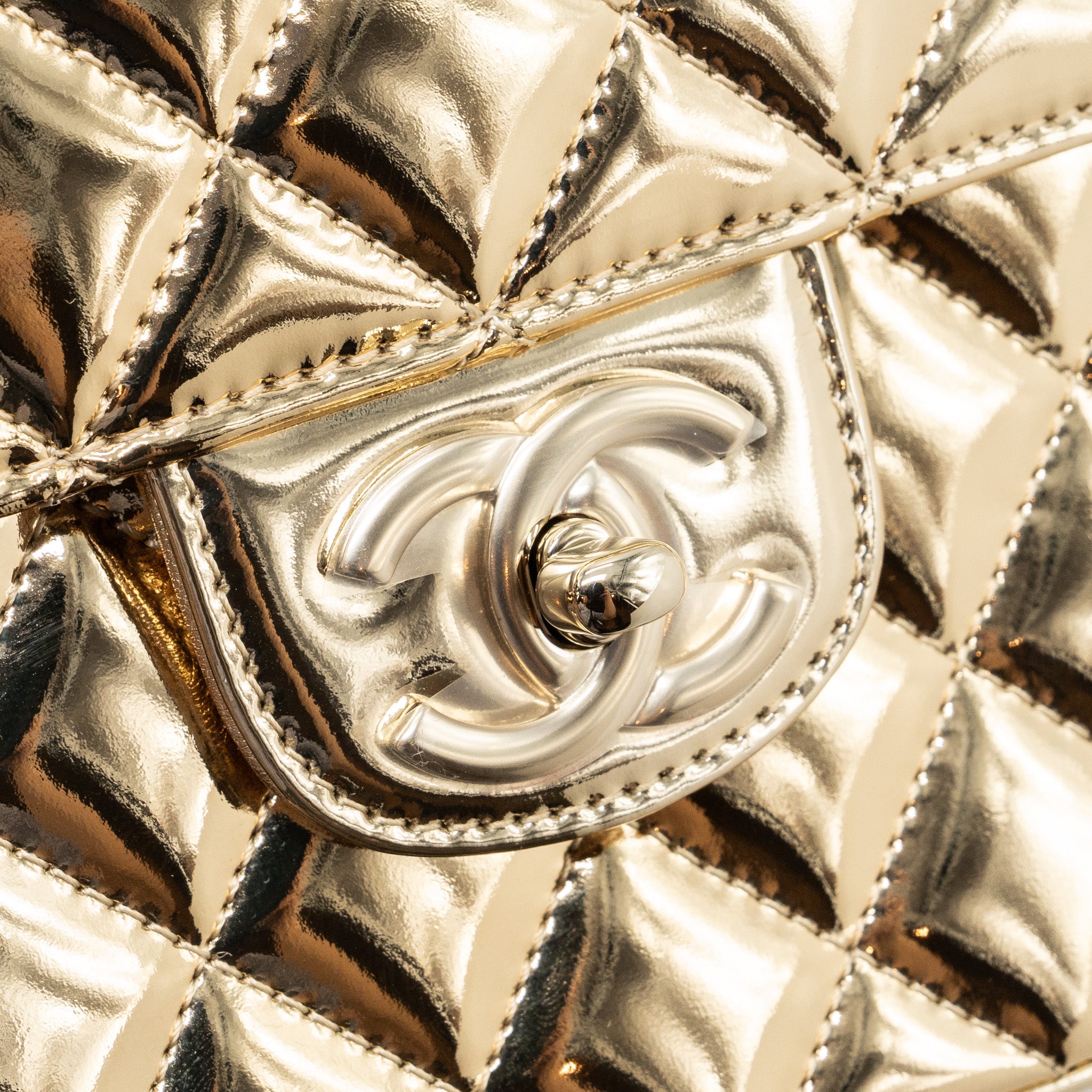 CHANEL 24C BACKPACK WITH STAR PATENT GOLD LGHW (MICROCHIP)