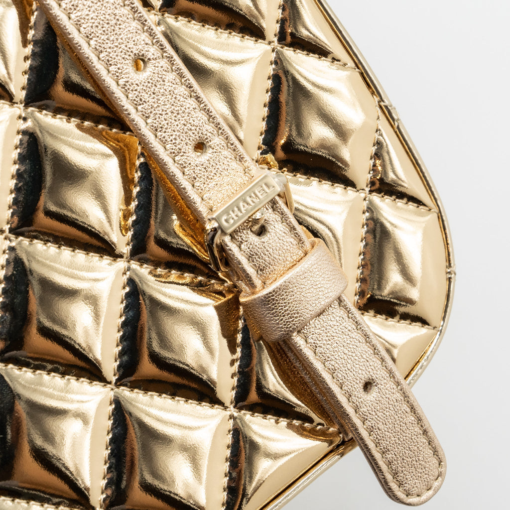 CHANEL 24C BACKPACK WITH STAR PATENT GOLD LGHW (MICROCHIP)