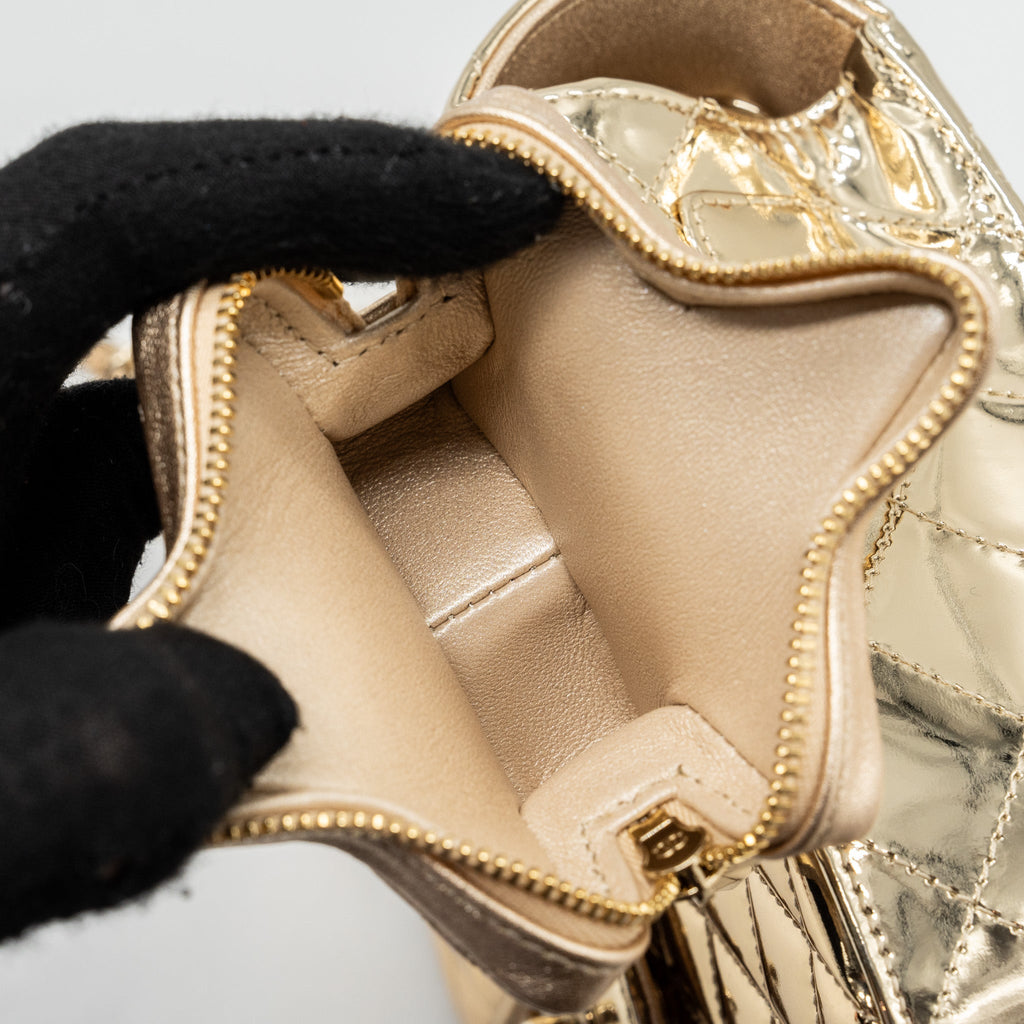 CHANEL 24C BACKPACK WITH STAR PATENT GOLD LGHW (MICROCHIP)