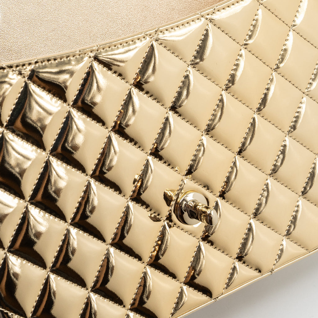 CHANEL 24C BACKPACK WITH STAR PATENT GOLD LGHW (MICROCHIP)