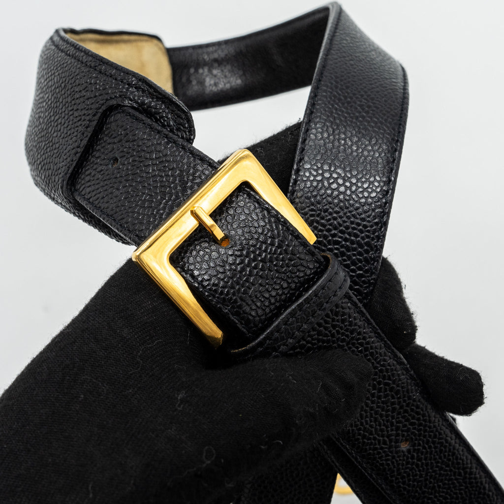 CHANEL VINTAGE TRAVEL BAG CAVIAR BLACK GHW