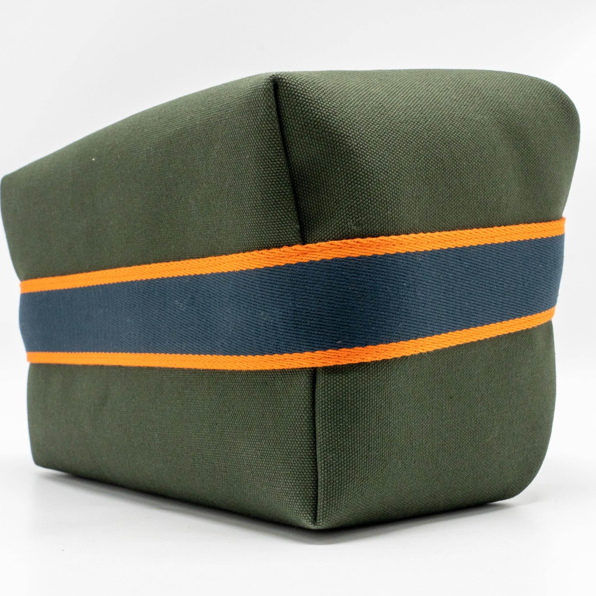 HERMES BRIDE-A-BRAC CASE LARGE MODEL CANVAS DARK GREEN/DARK BLUE/ORANGE SHW