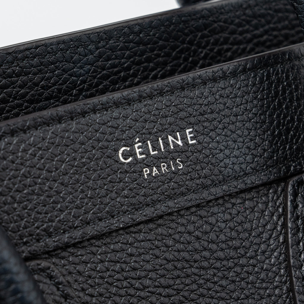 CELINE NANO LUGGAGE BAG CALFSKIN BLACK SHW
