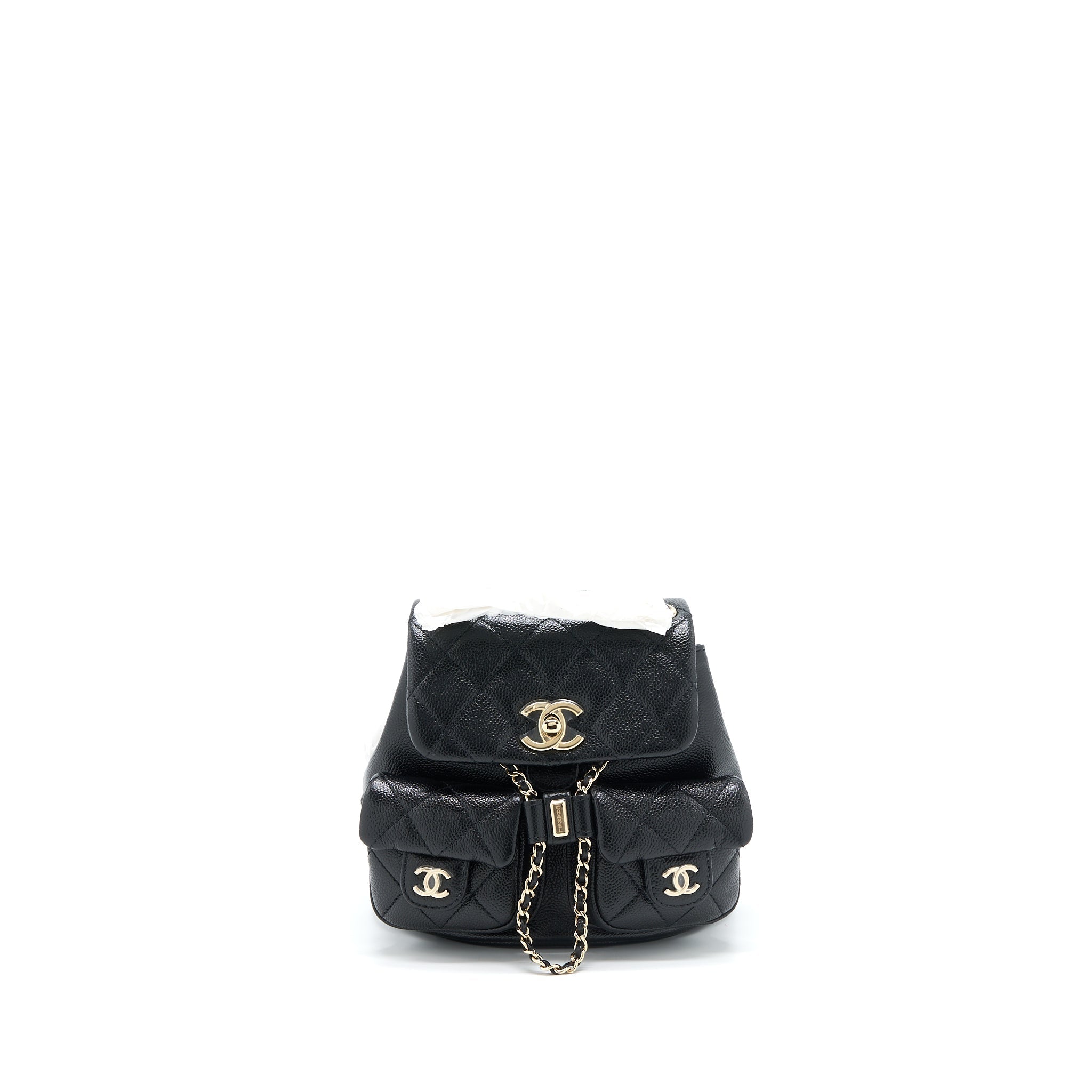 CHANEL 23P MINI TRIPLE PACK BACKPACK CAVIAR BLACK LGHW (MICROCHIP)