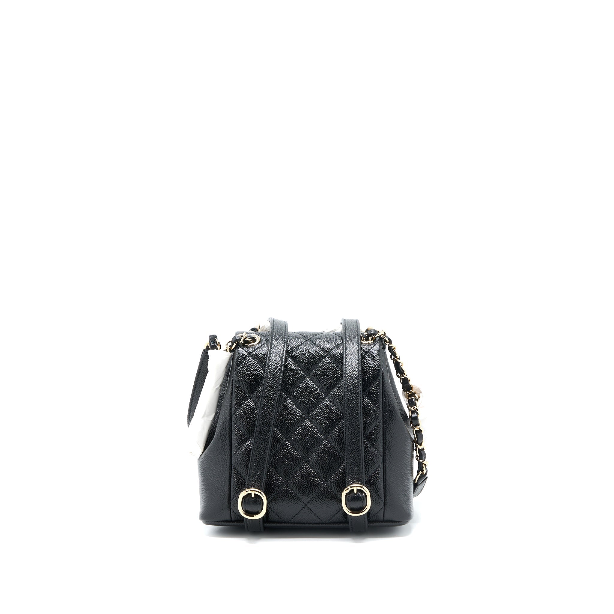 CHANEL 23P MINI TRIPLE PACK BACKPACK CAVIAR BLACK LGHW (MICROCHIP)