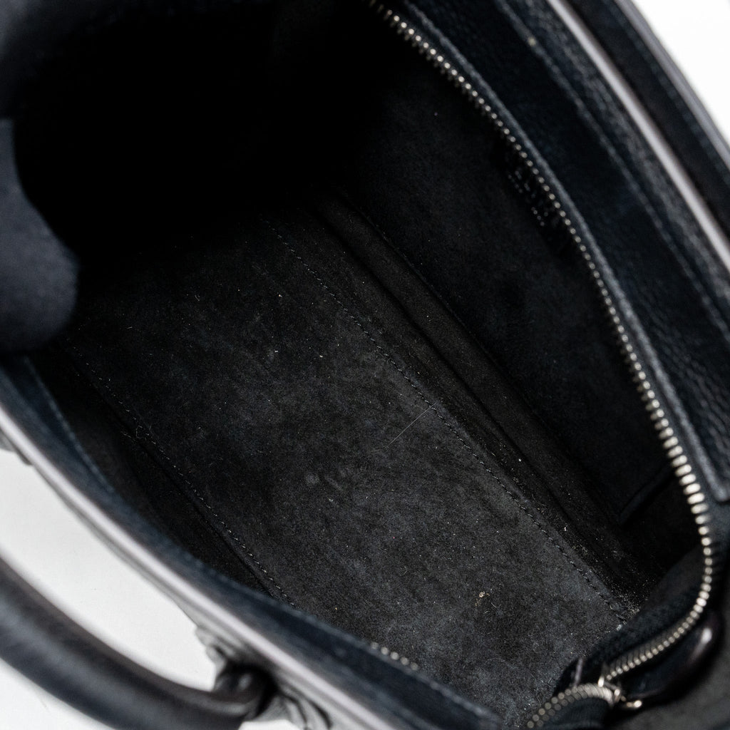 CELINE NANO LUGGAGE BAG CALFSKIN BLACK SHW