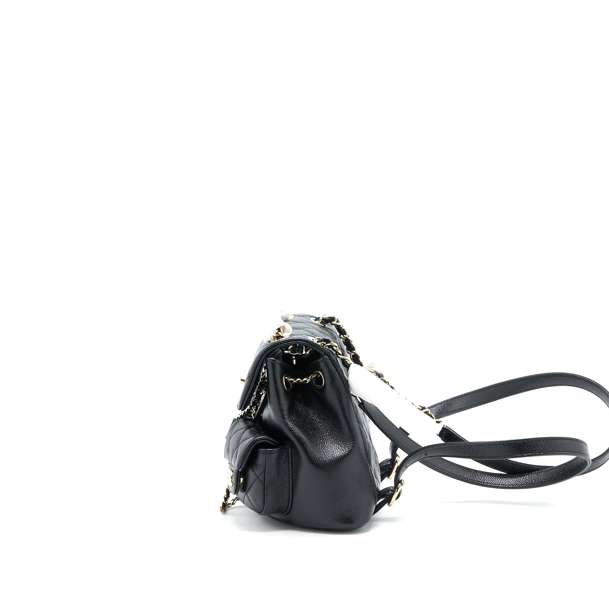 CHANEL 23P MINI TRIPLE PACK BACKPACK CAVIAR BLACK LGHW (MICROCHIP)