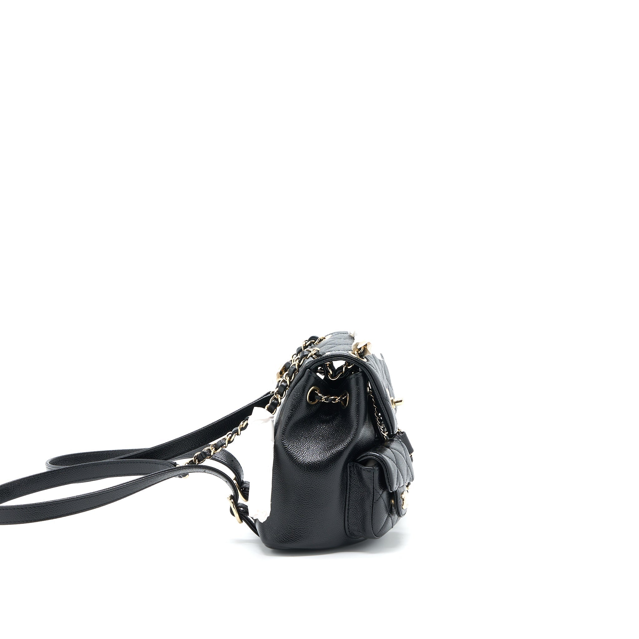 CHANEL 23P MINI TRIPLE PACK BACKPACK CAVIAR BLACK LGHW (MICROCHIP)