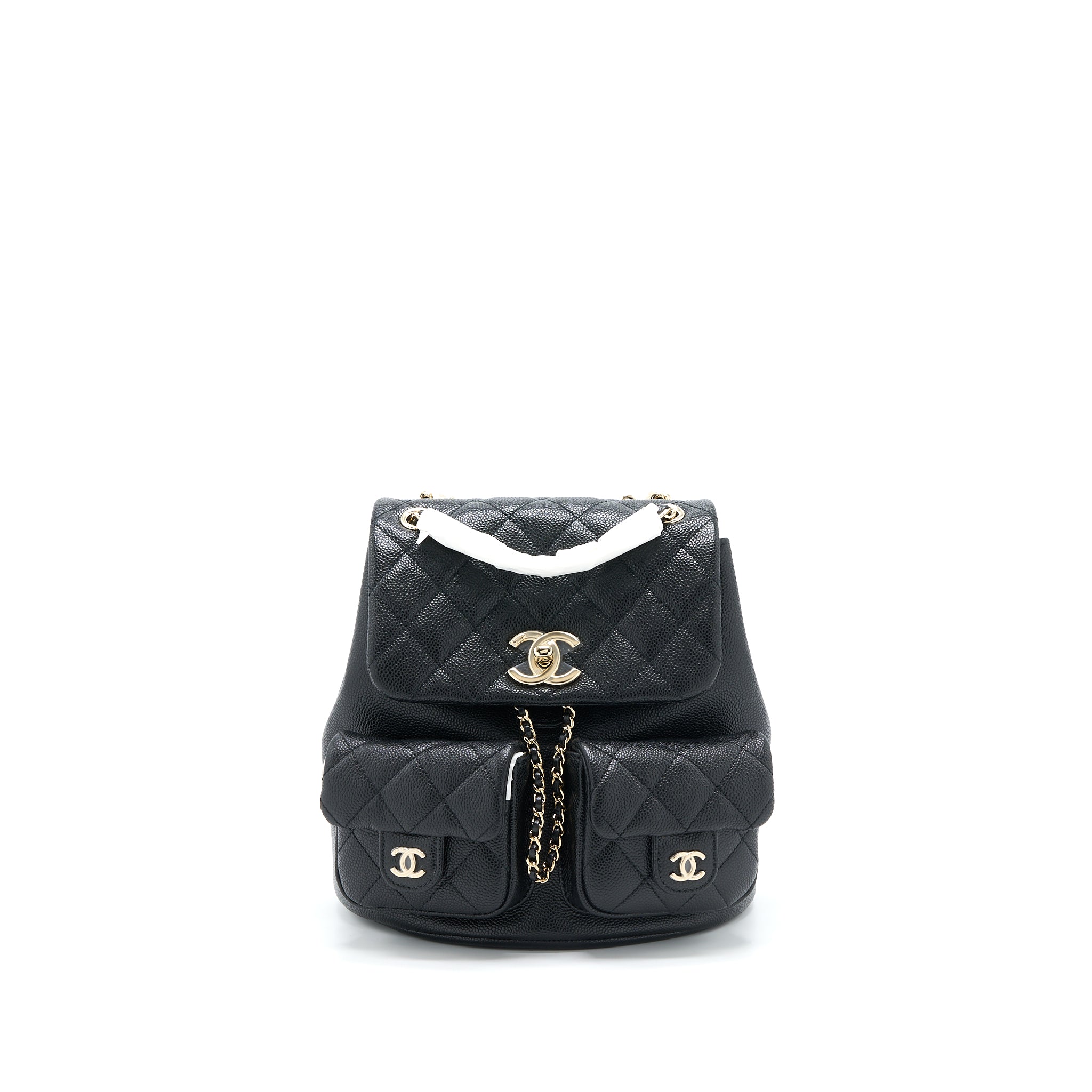 CHANEL 23P TRIPLE PACK BACKPACK CAVIAR BLACK LGHW (MICROCHIP)