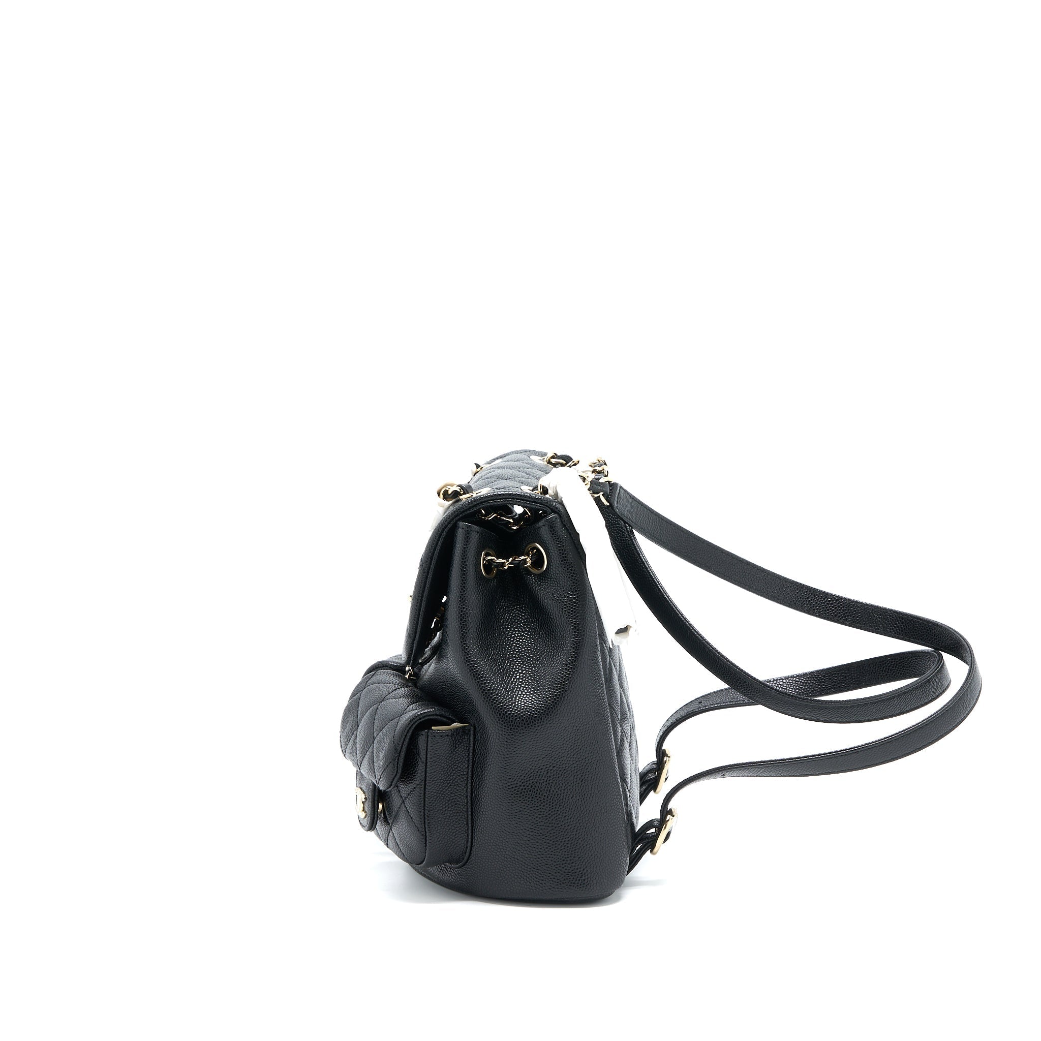 CHANEL 23P TRIPLE PACK BACKPACK CAVIAR BLACK LGHW (MICROCHIP)