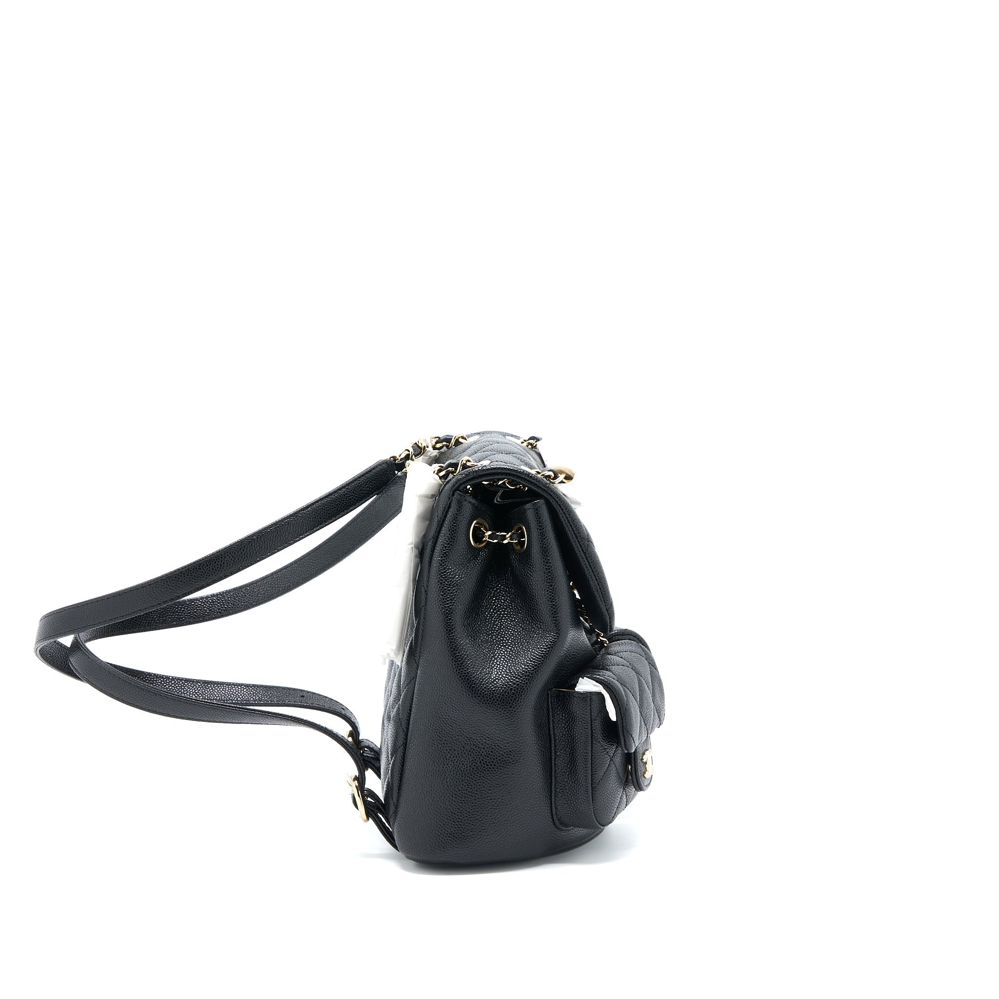 CHANEL 23P TRIPLE PACK BACKPACK CAVIAR BLACK LGHW (MICROCHIP)
