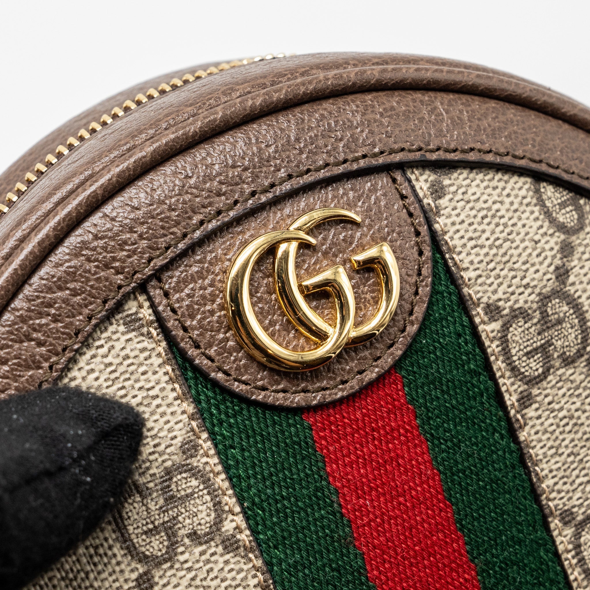 GUCCI ROUND OPHIDIA BACKPACK GG SUPREME CANVAS GHW