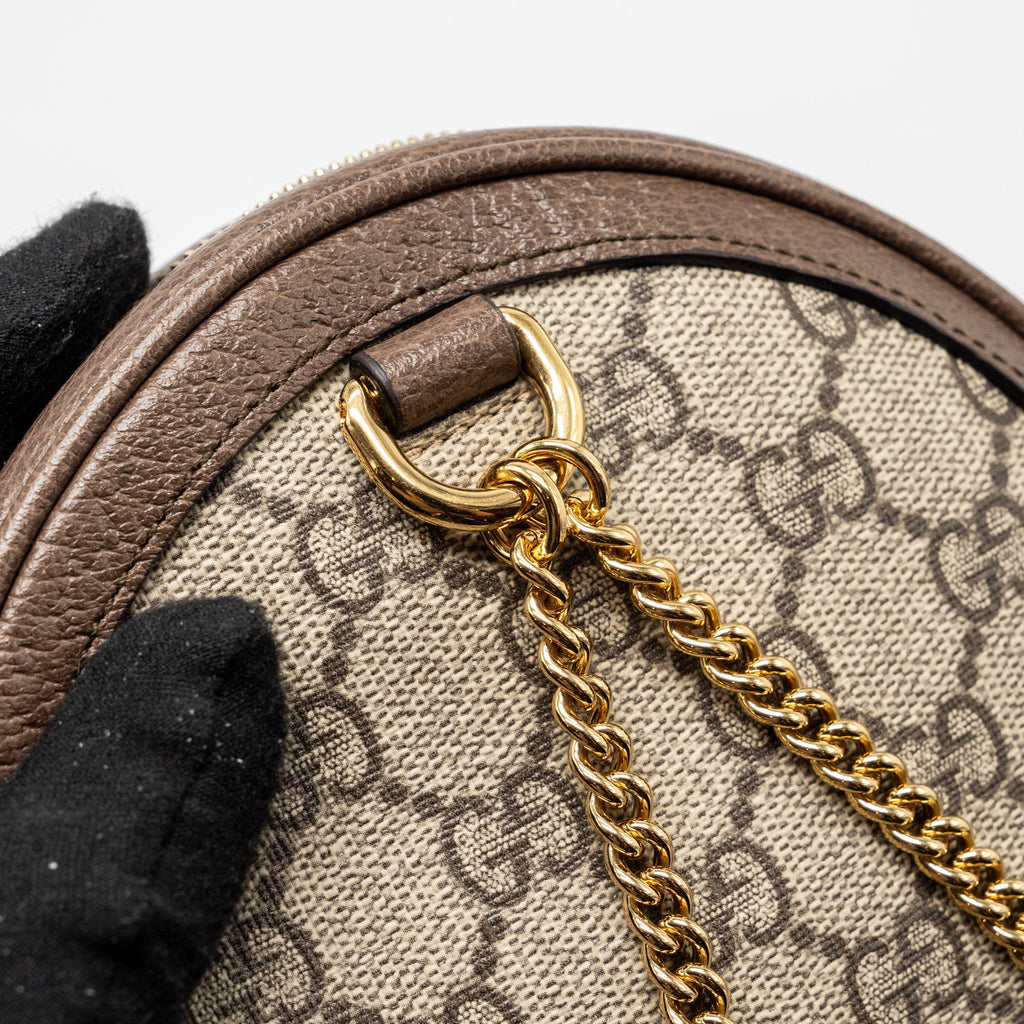 GUCCI ROUND OPHIDIA BACKPACK GG SUPREME CANVAS GHW