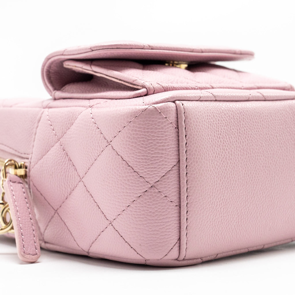 CHANEL 24P CLASSIC MINI BACKPACK SHINY GRAINED CALFSKIN LIGHT PURPLE LGHW (MICROCHIP)
