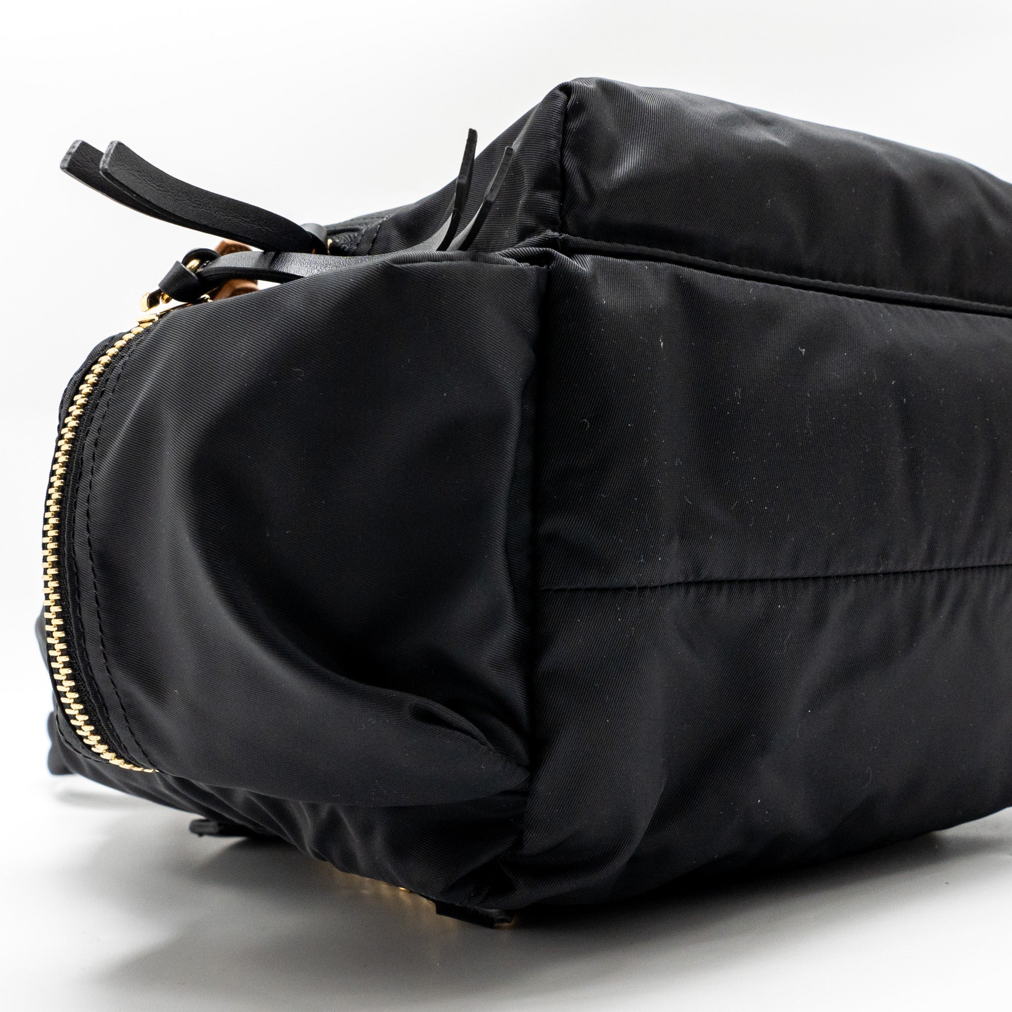 BURBERRY MEDIUM RUCKSACK BACKPACK NYLON BLACK/CARAMEL GHW