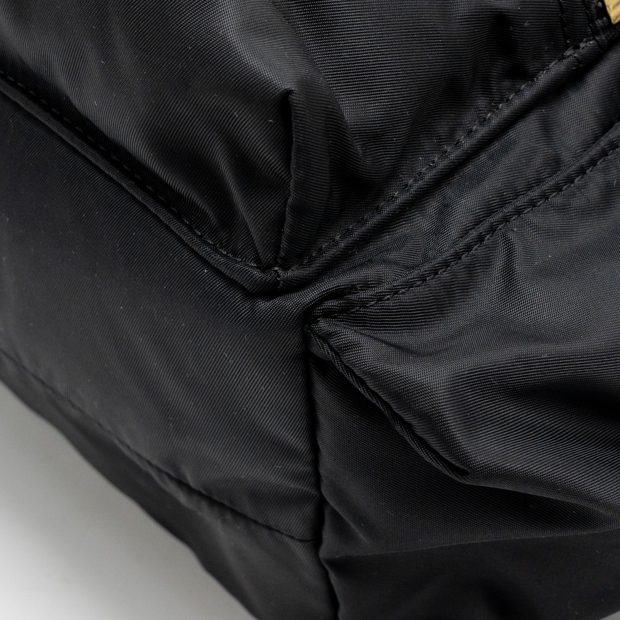 BURBERRY MEDIUM RUCKSACK BACKPACK NYLON BLACK/CARAMEL GHW