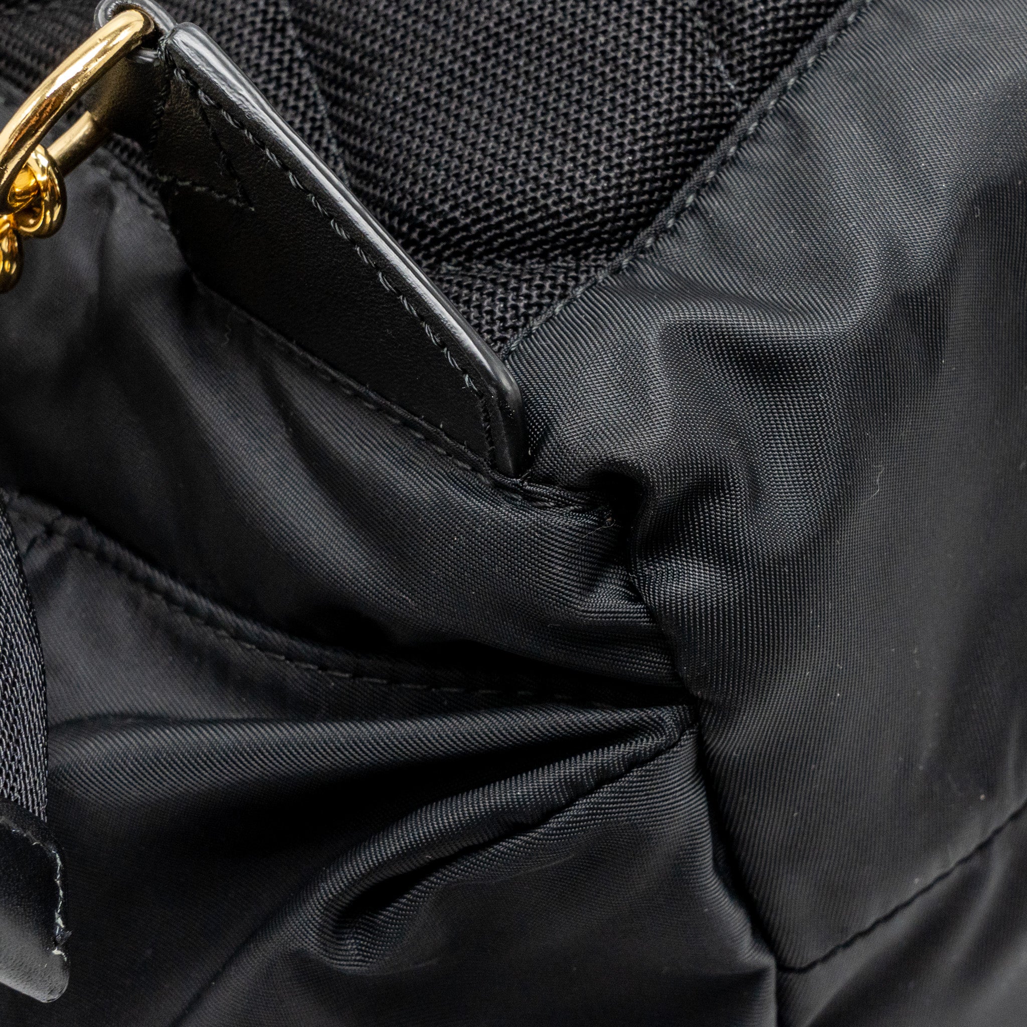 BURBERRY MEDIUM RUCKSACK BACKPACK NYLON BLACK/CARAMEL GHW