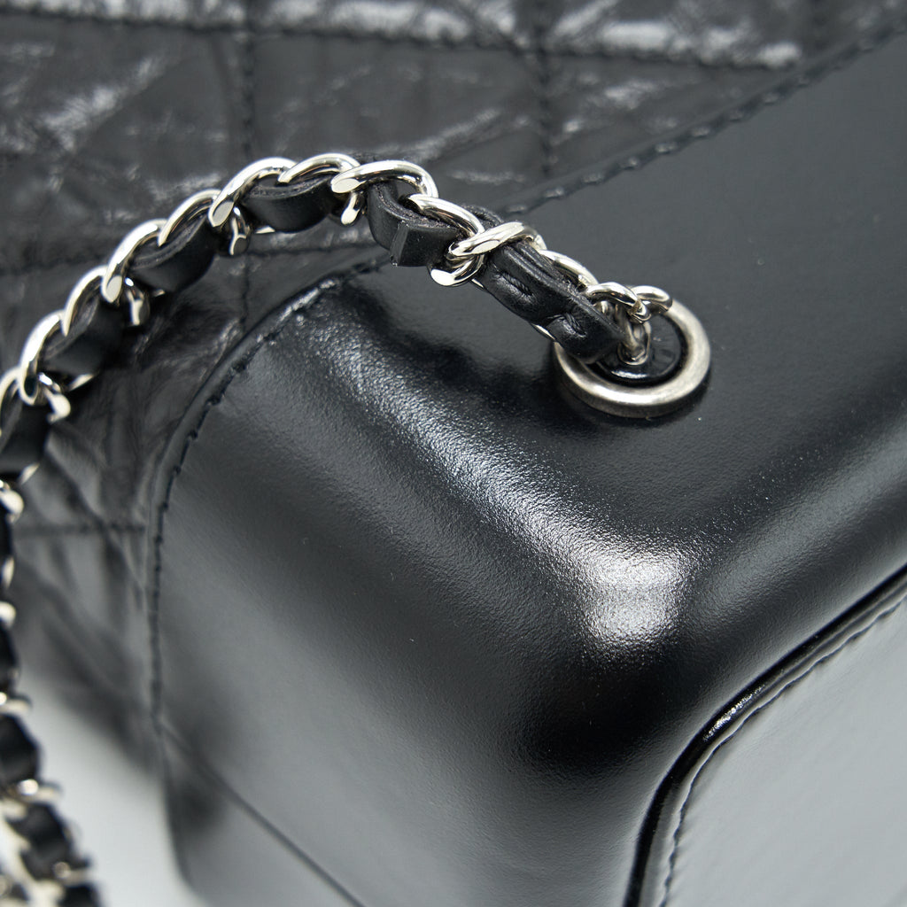 CHANEL GABRIELLE BACKPACK AGED CALFSKIN/ SMOOTH CALFSKIN BLACK RUTHENIUM HARDWARE