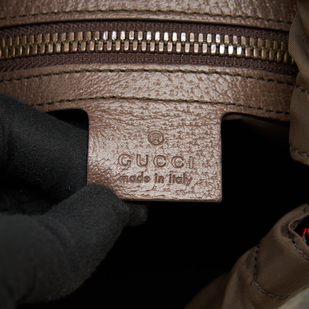 GUCCI DRAWSTRING BACKPACK GG SUPREME BEIGE/YELLOW GHW