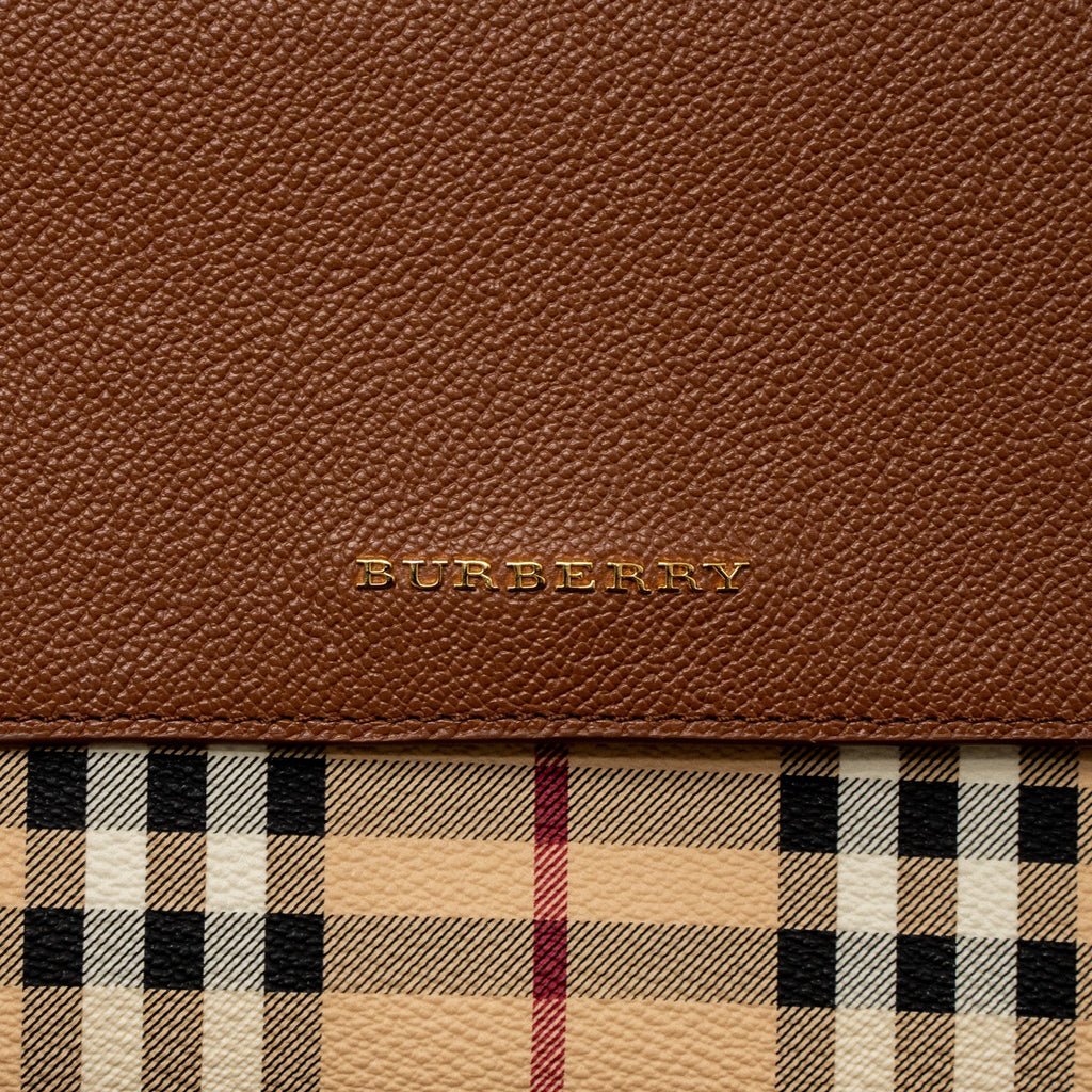 BURBERRY FLAP MESSENGER CROSSBODY BAG CALFSKIN BROWN/MULTICOLOUR GHW