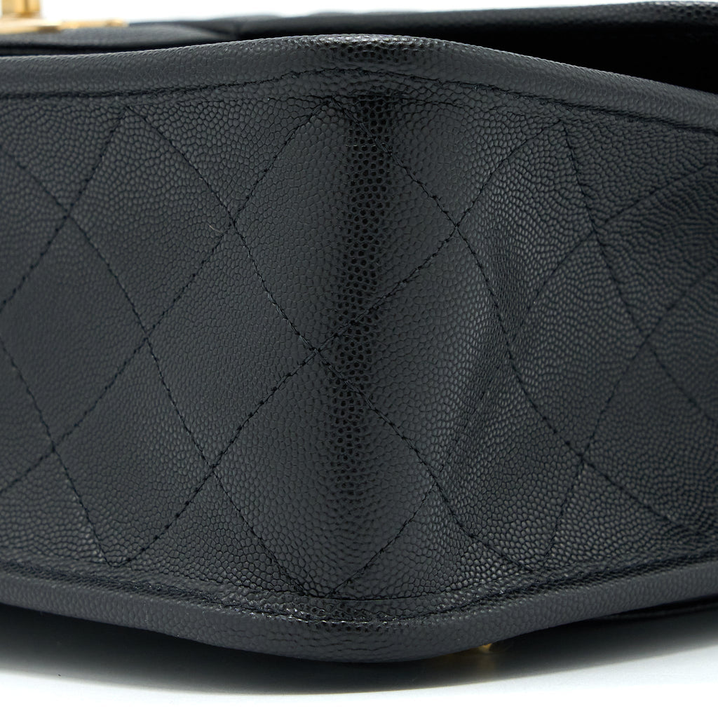 CHANEL 22K LARGE BACKPACK CAVIAR BLACK BRUSHED GHW (MICROCHIP)