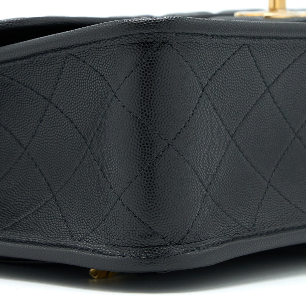 CHANEL 22K LARGE BACKPACK CAVIAR BLACK BRUSHED GHW (MICROCHIP) – Levira