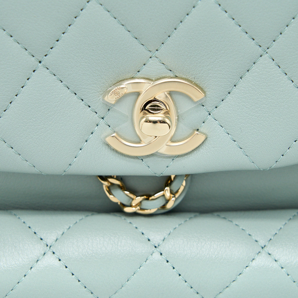 CHANEL 23C DUMA MINI BACKPACK CALFSKIN LIGHT GREY LGHW (MICROCHIP)