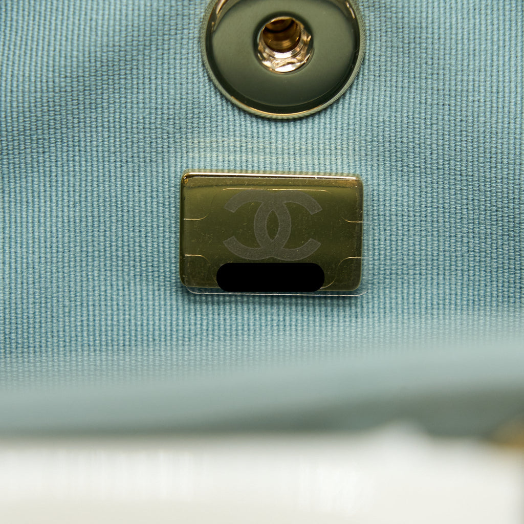 CHANEL 23C DUMA MINI BACKPACK CALFSKIN LIGHT GREY LGHW (MICROCHIP)