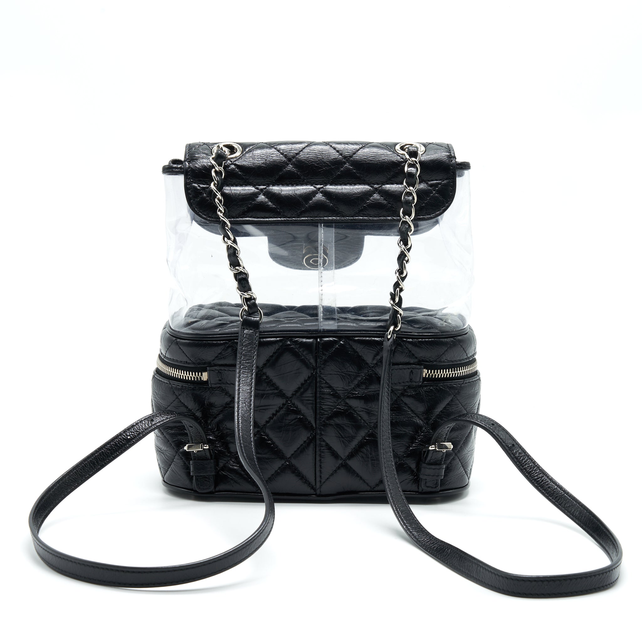 CHANEL TRANSPARENT BACK PACK PVC/LEATHER BACKPACK