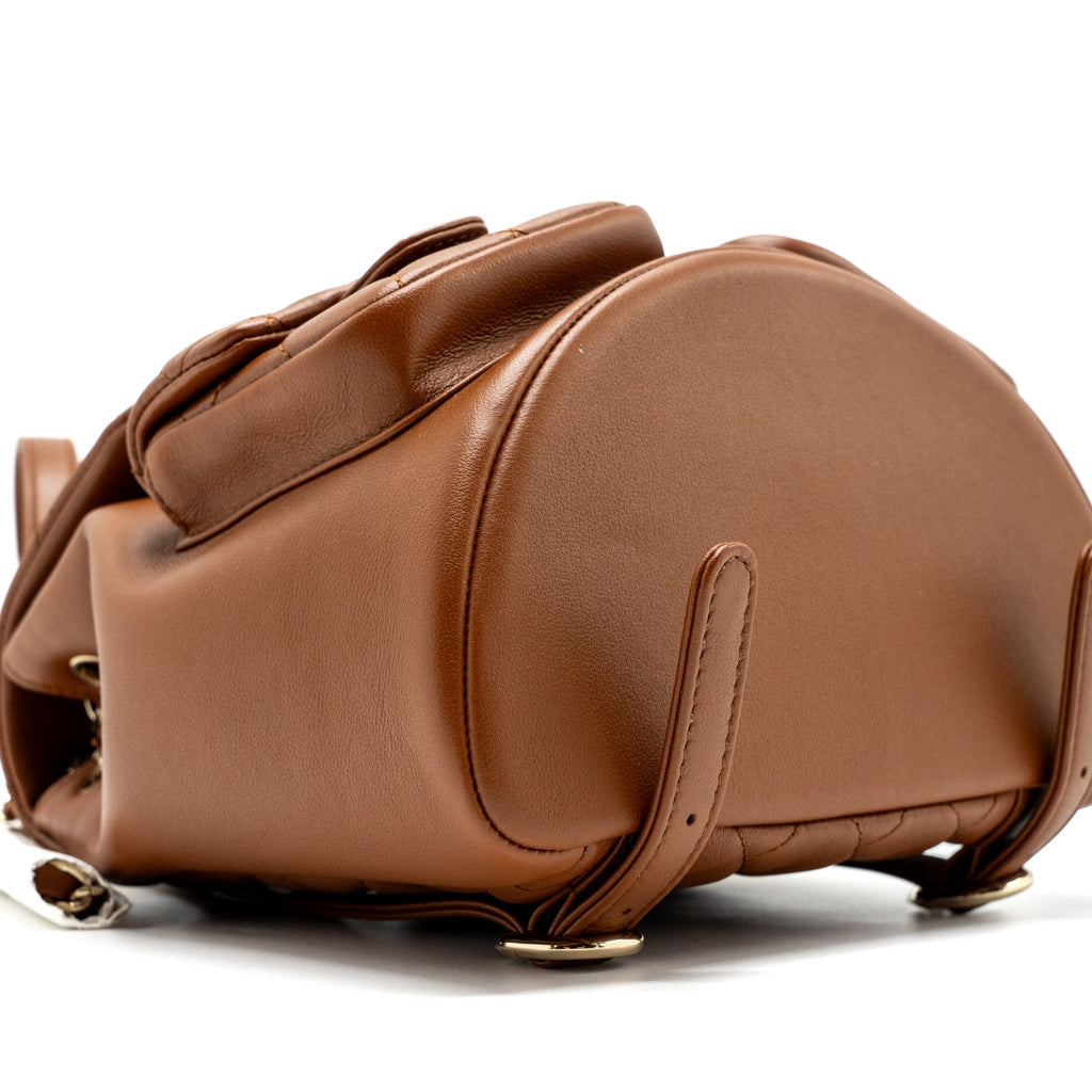 CHANEL 23A TRIPLE PACK BACKPACK CALFSKIN CARAMEL LGHW (MICROCHIP)