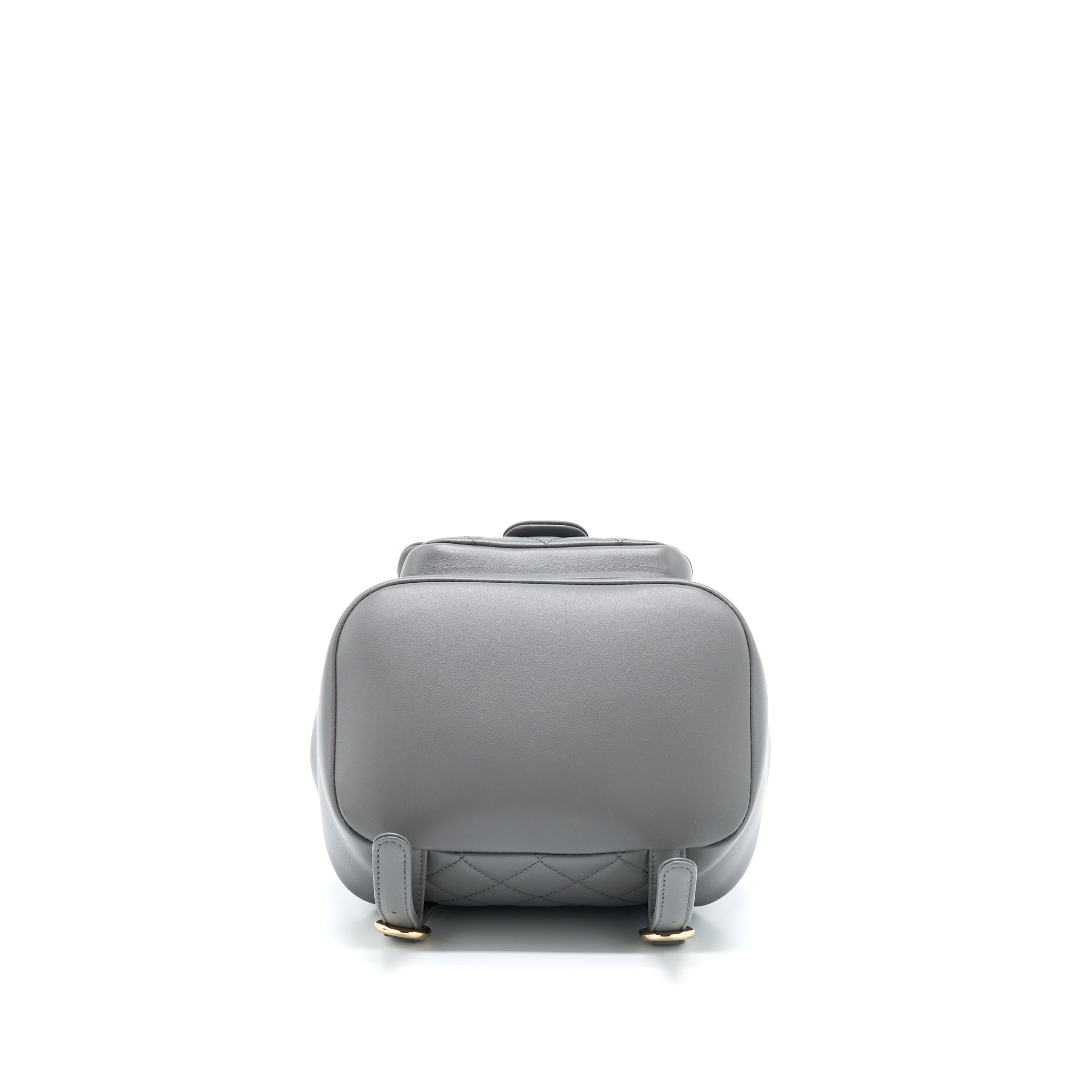 CHANEL 22A DUMA BACKPACK LAMBSKIN DARK GREY LGHW (MICROCHIP)
