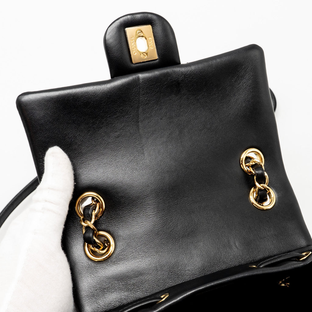 CHANEL URBAN SPIRIT FLAP BACKPACK LAMBSKIN BLACK GHW