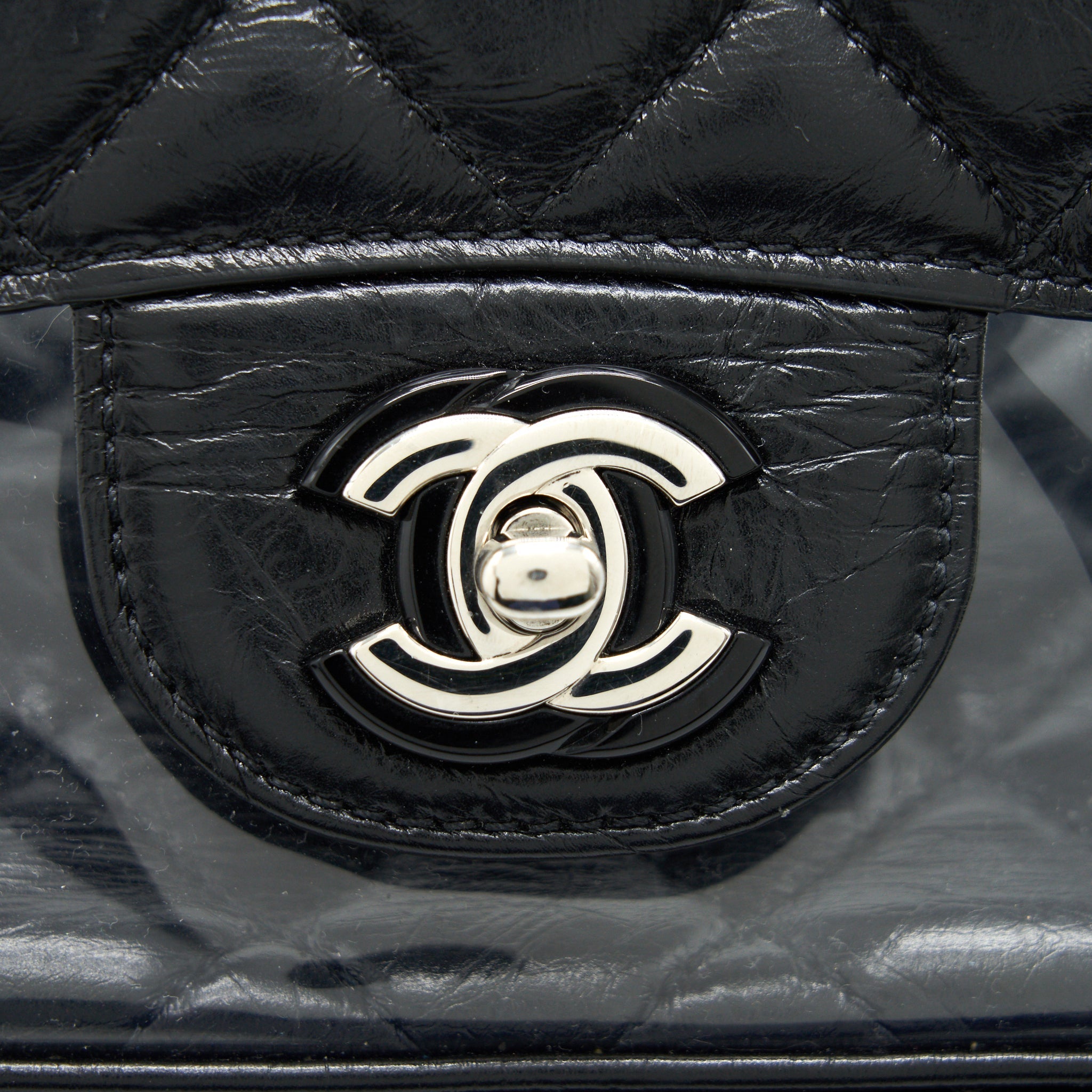 CHANEL TRANSPARENT BACK PACK PVC/LEATHER BACKPACK