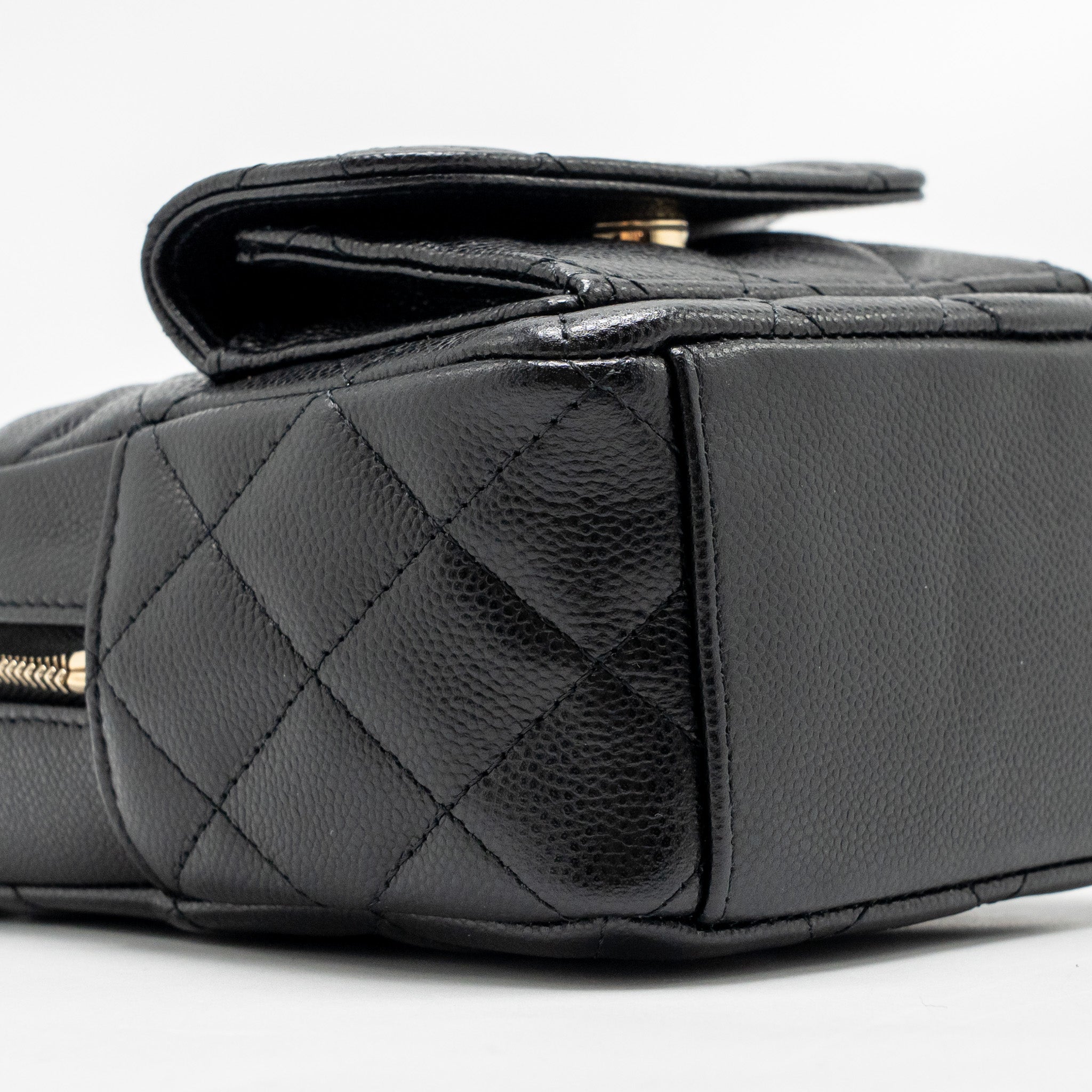 CHANEL MINI BACKPACK / CROSSBODY BAG CAVIAR BLACK LGHW (MICROCHIP)