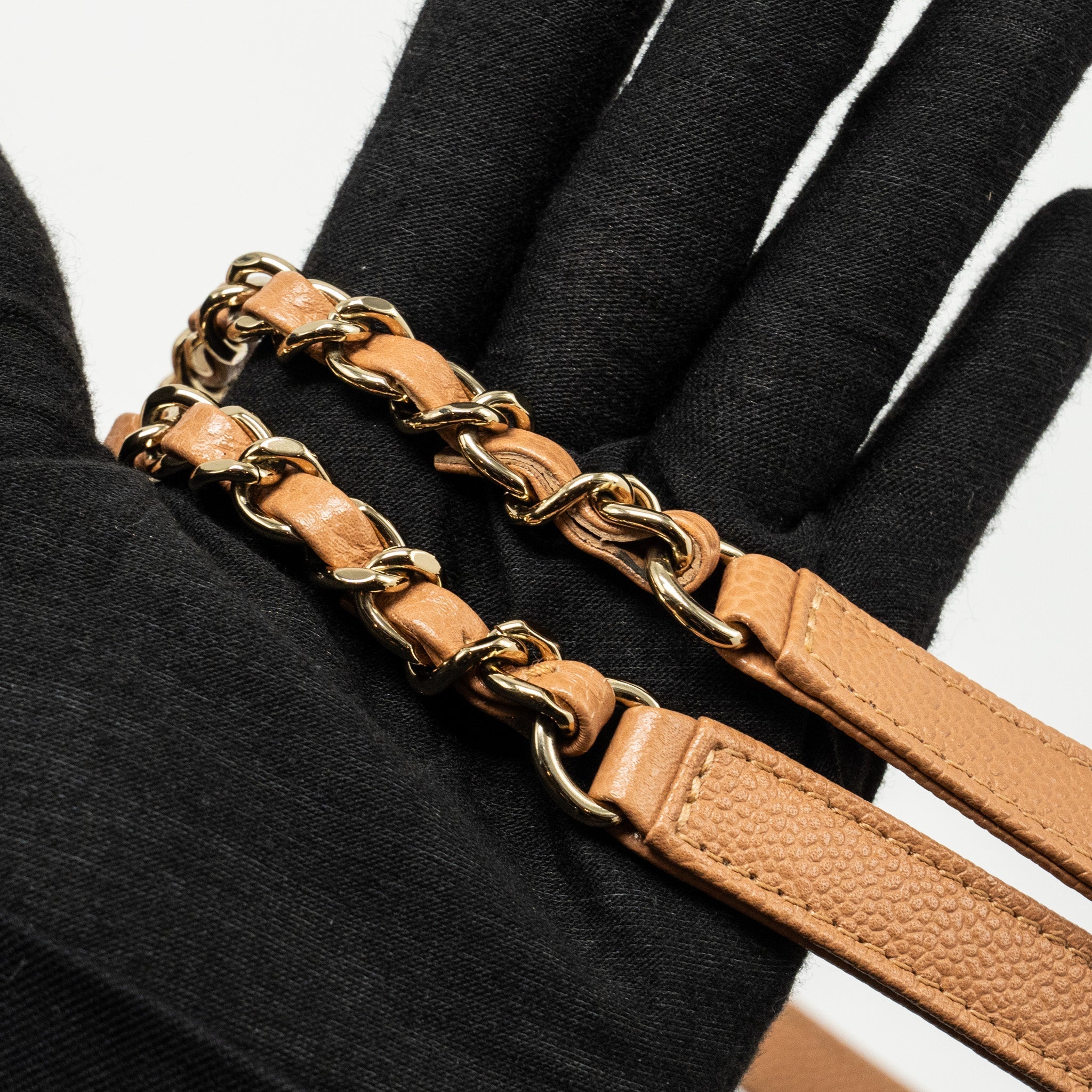 CHANEL TRIPLE PACK BACKPACK CAVIAR CARAMEL LGHW (MICROCHIP)