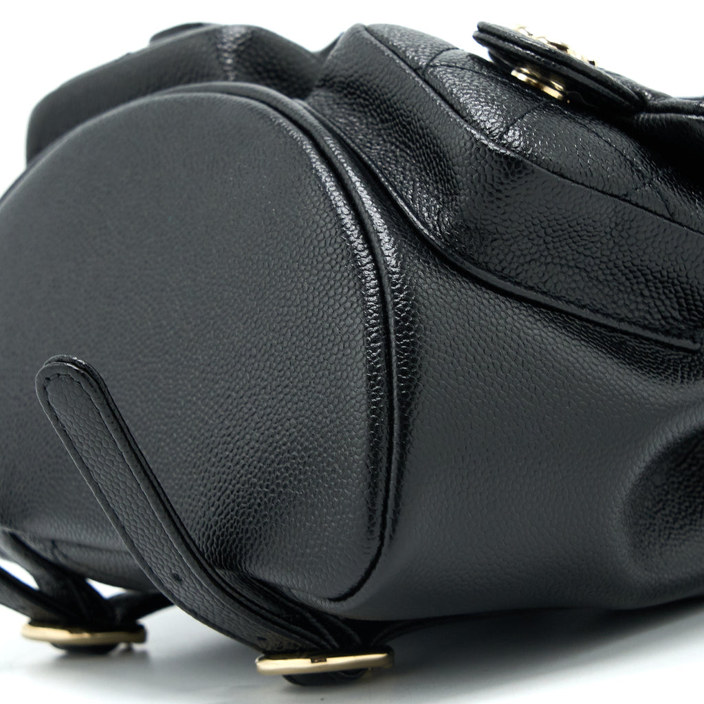 CHANEL 23P MINI TRIPLE PACK BACKPACK CAVIAR BLACK LGHW (MICROCHIP)