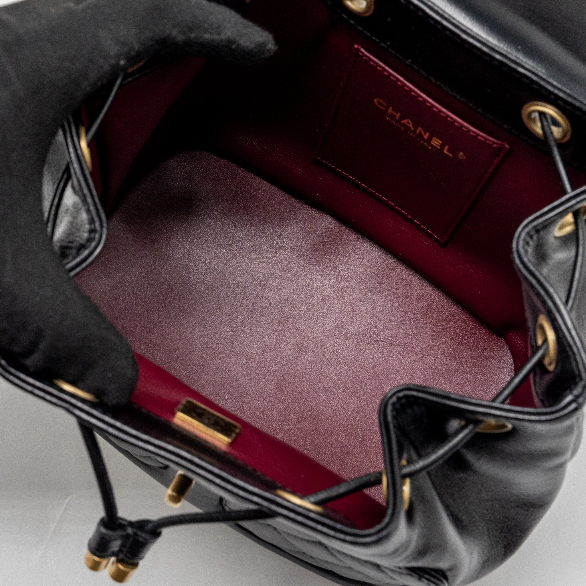 CHANEL 23K MINI BACKPACK LAMBSKIN BLACK GHW (MICROCHIP)