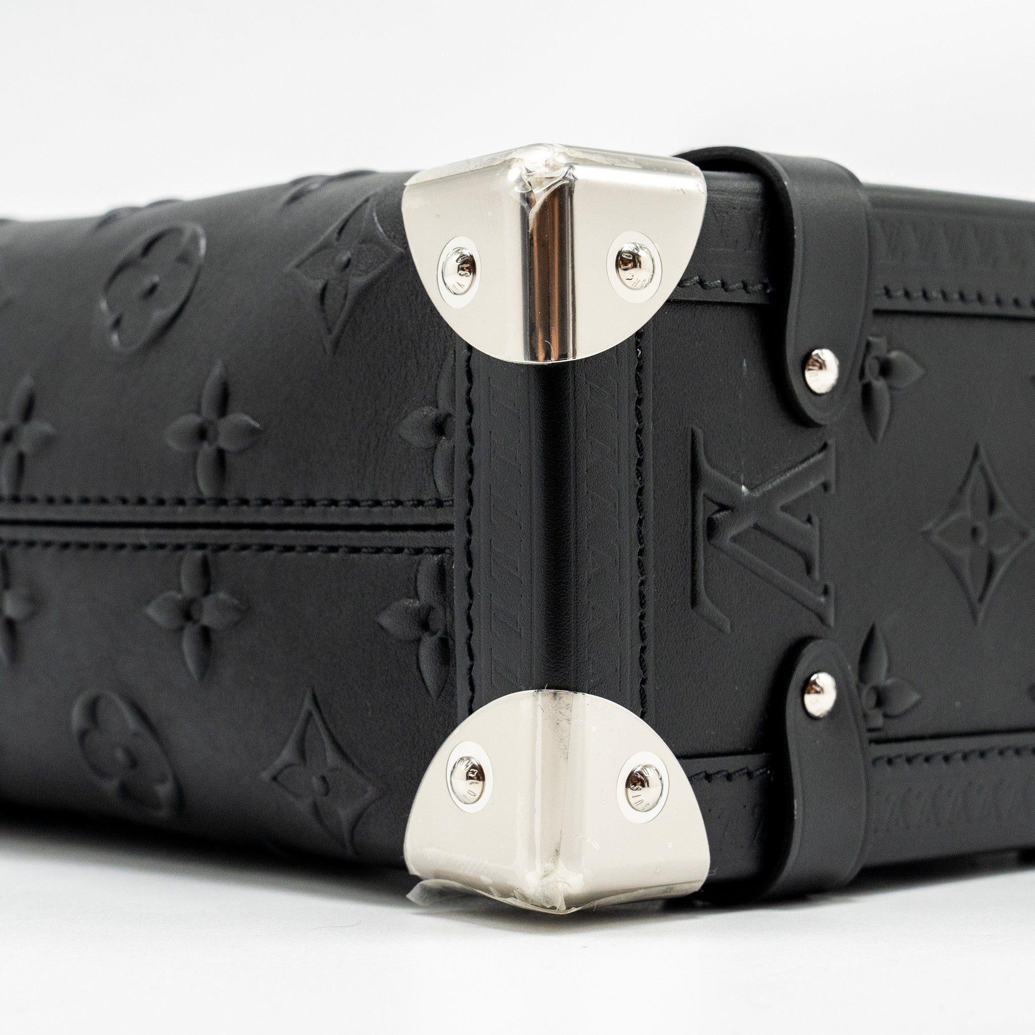 LOUIS VUITTON SIDE TRUNK MONOGRAM DEBOSSED CALFSKIN BLACK SHW